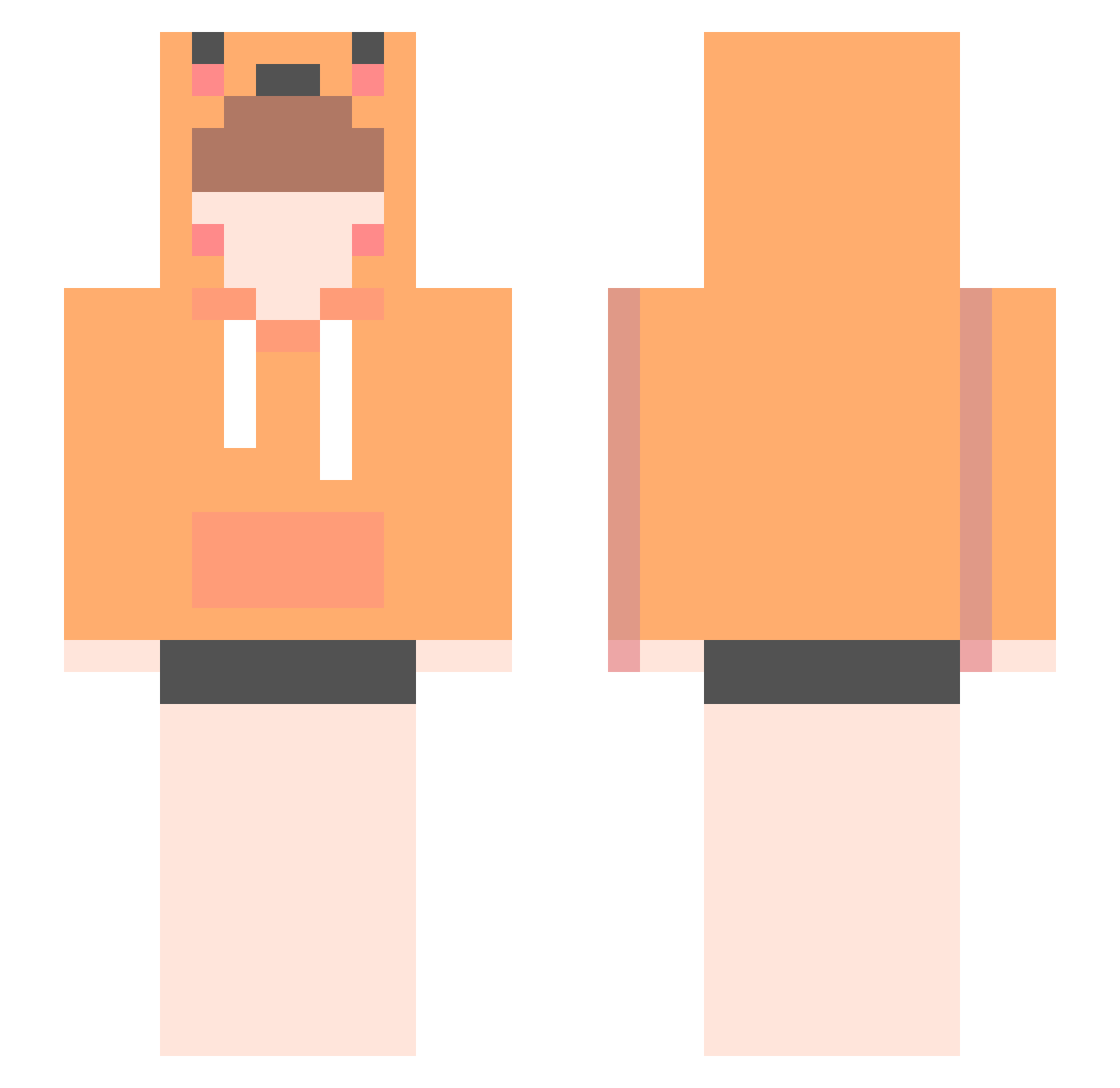 xrswag Minecraft skin, front and back view