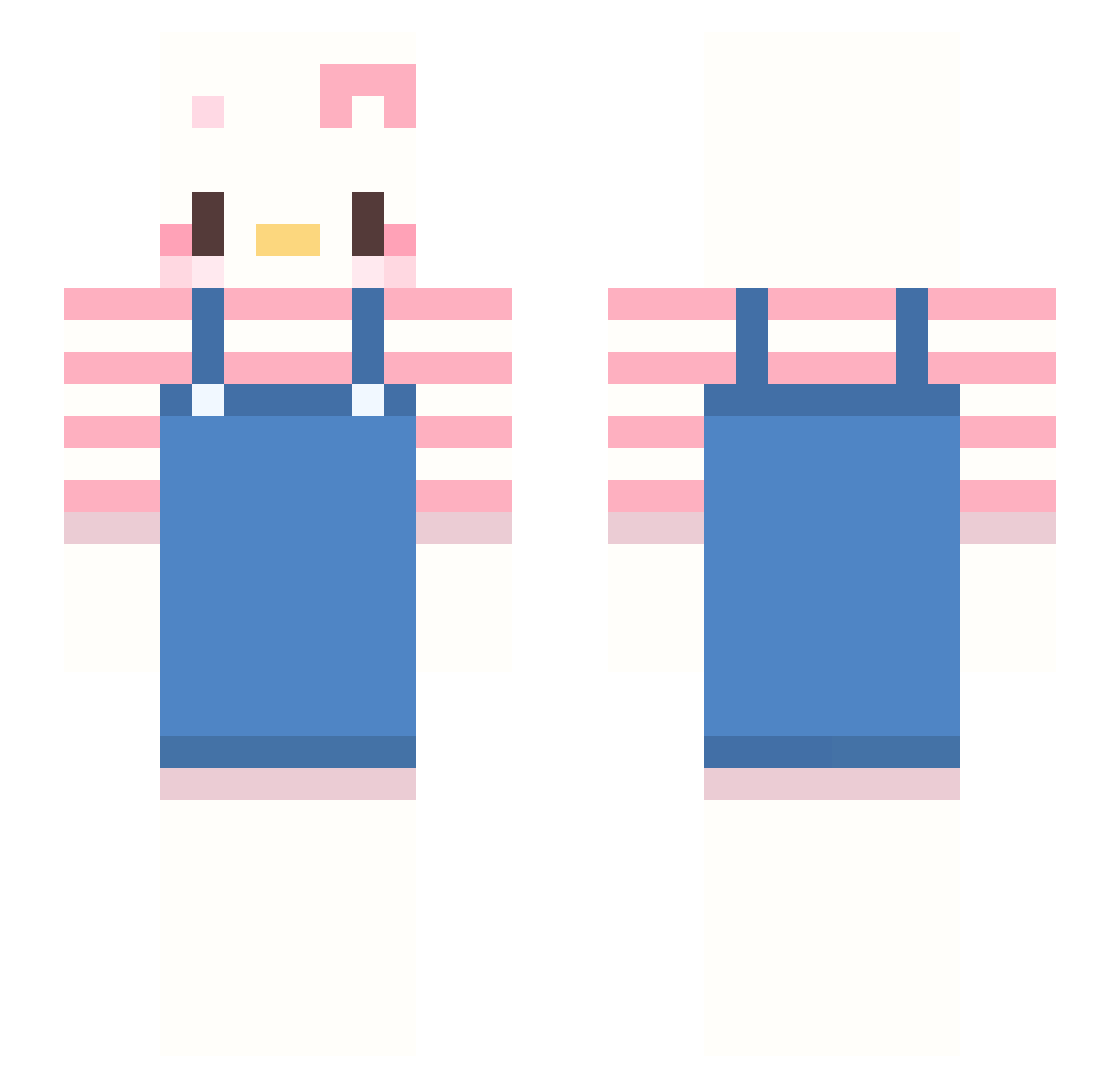 NeedGamerGirl Minecraft skin, front and back view