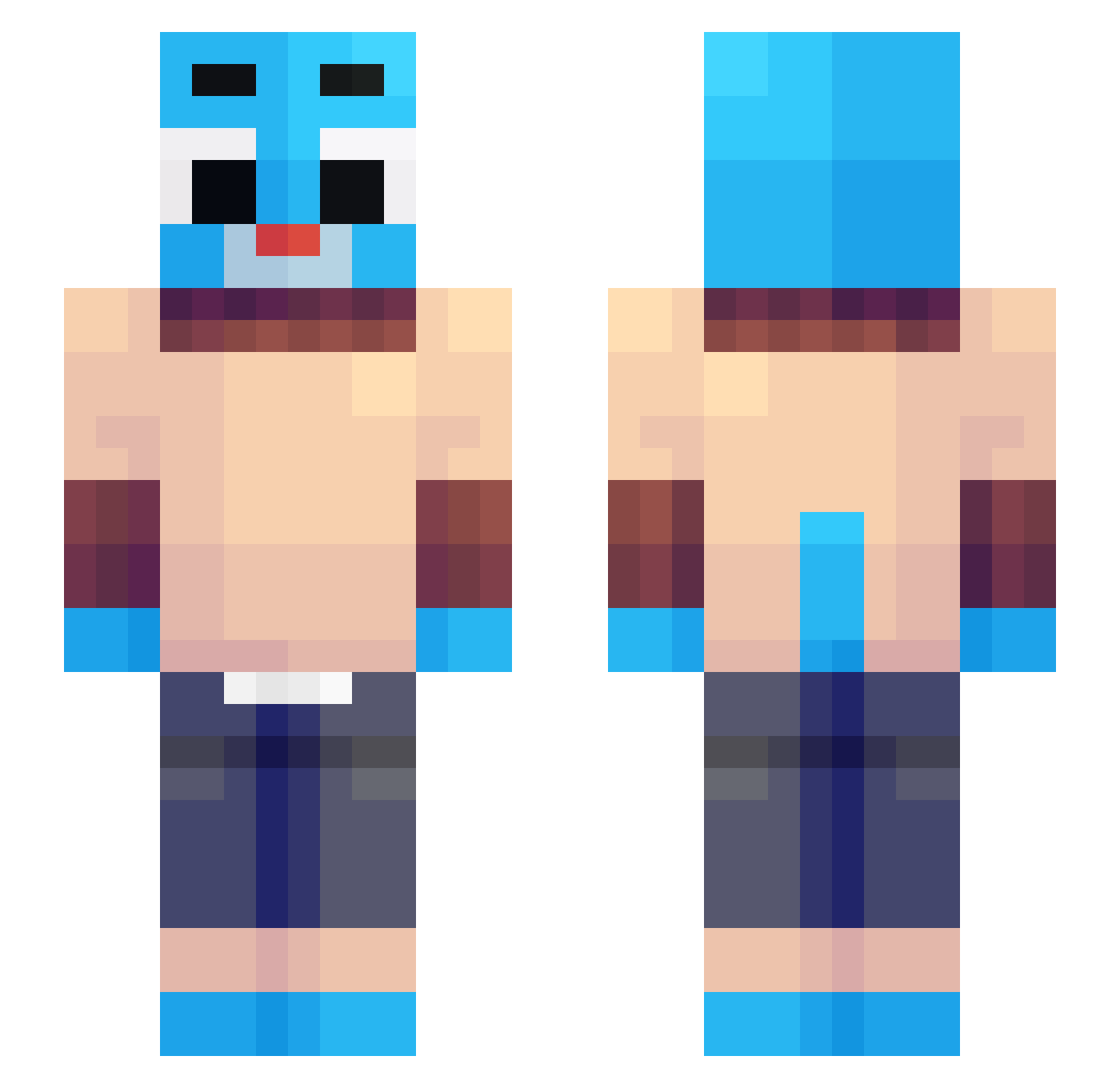 zeropercent00 Minecraft skin, front and back view