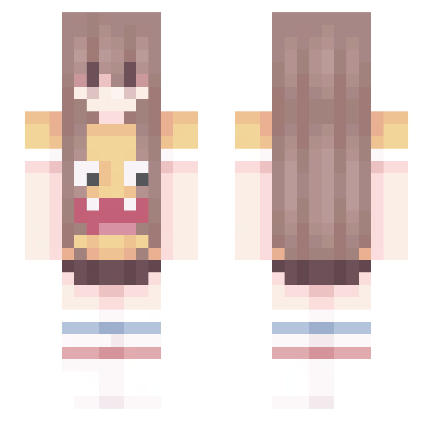 buttbunz Minecraft skin, front and back view