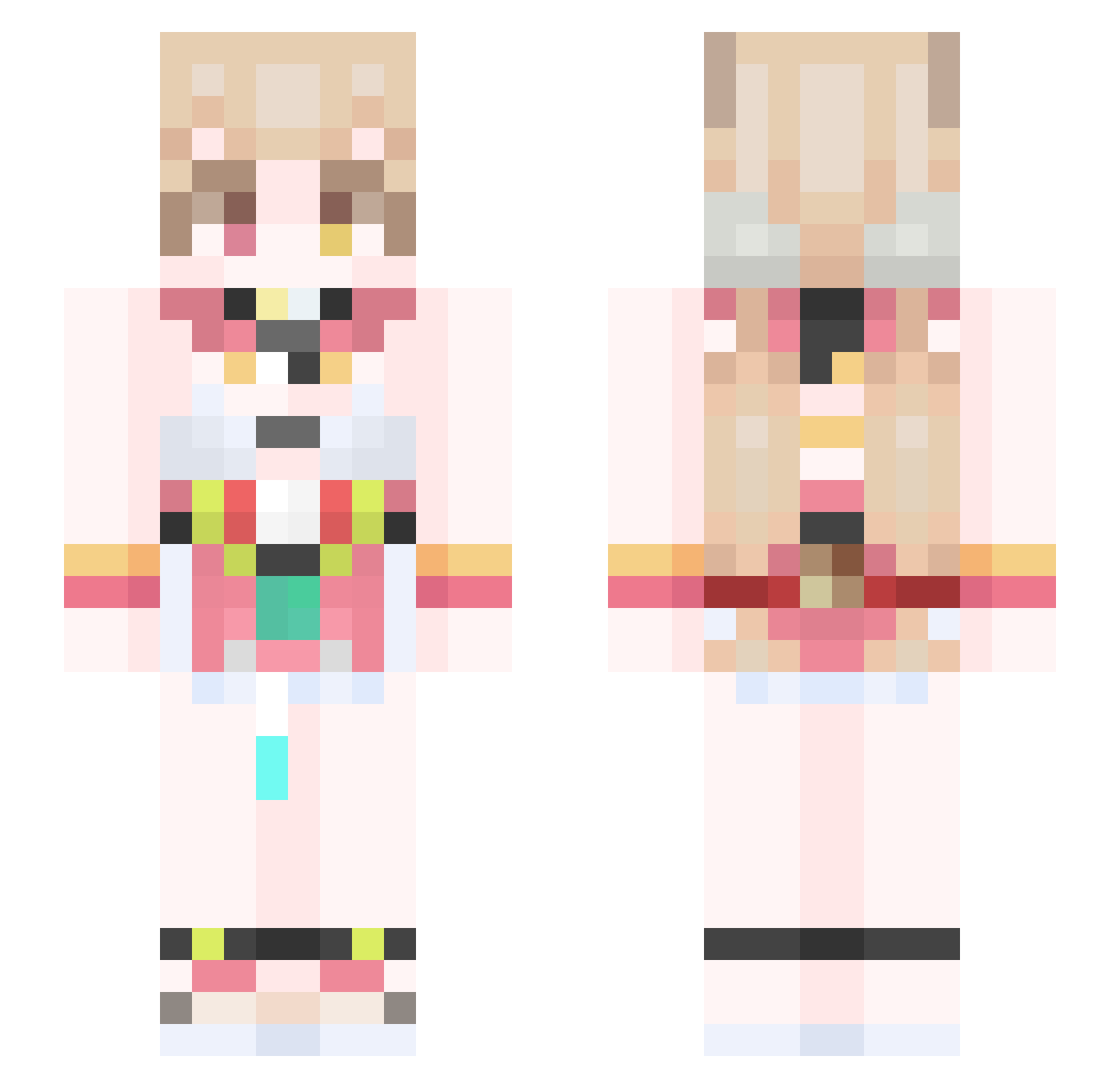 Bophamet Minecraft skin, front and back view