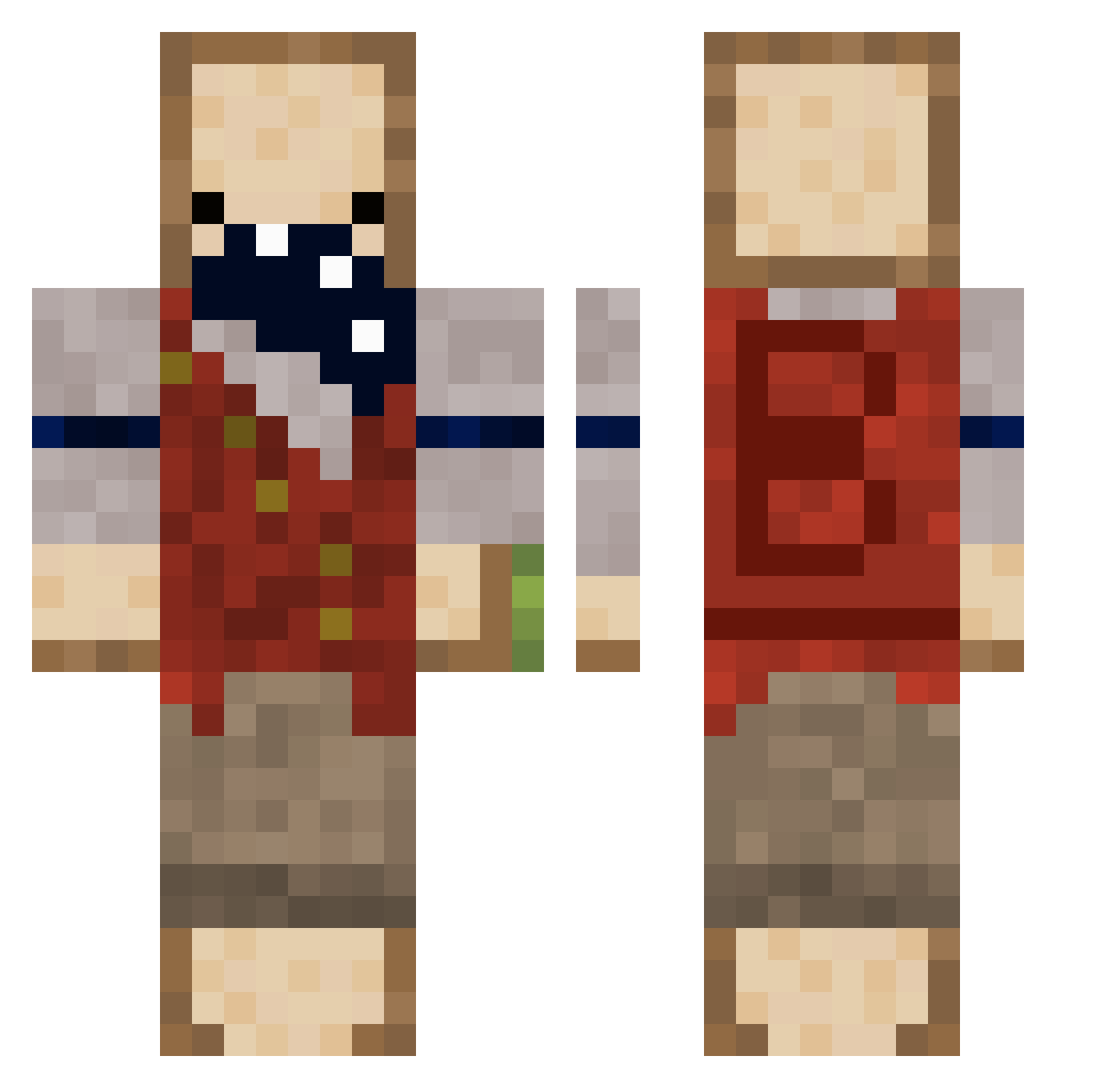 Breadstone11 Minecraft skin, front and back view