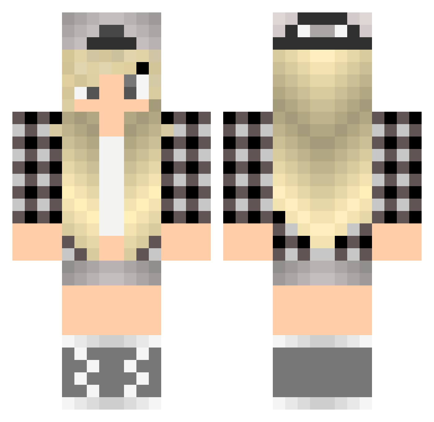 Carmelina Minecraft skin, front and back view