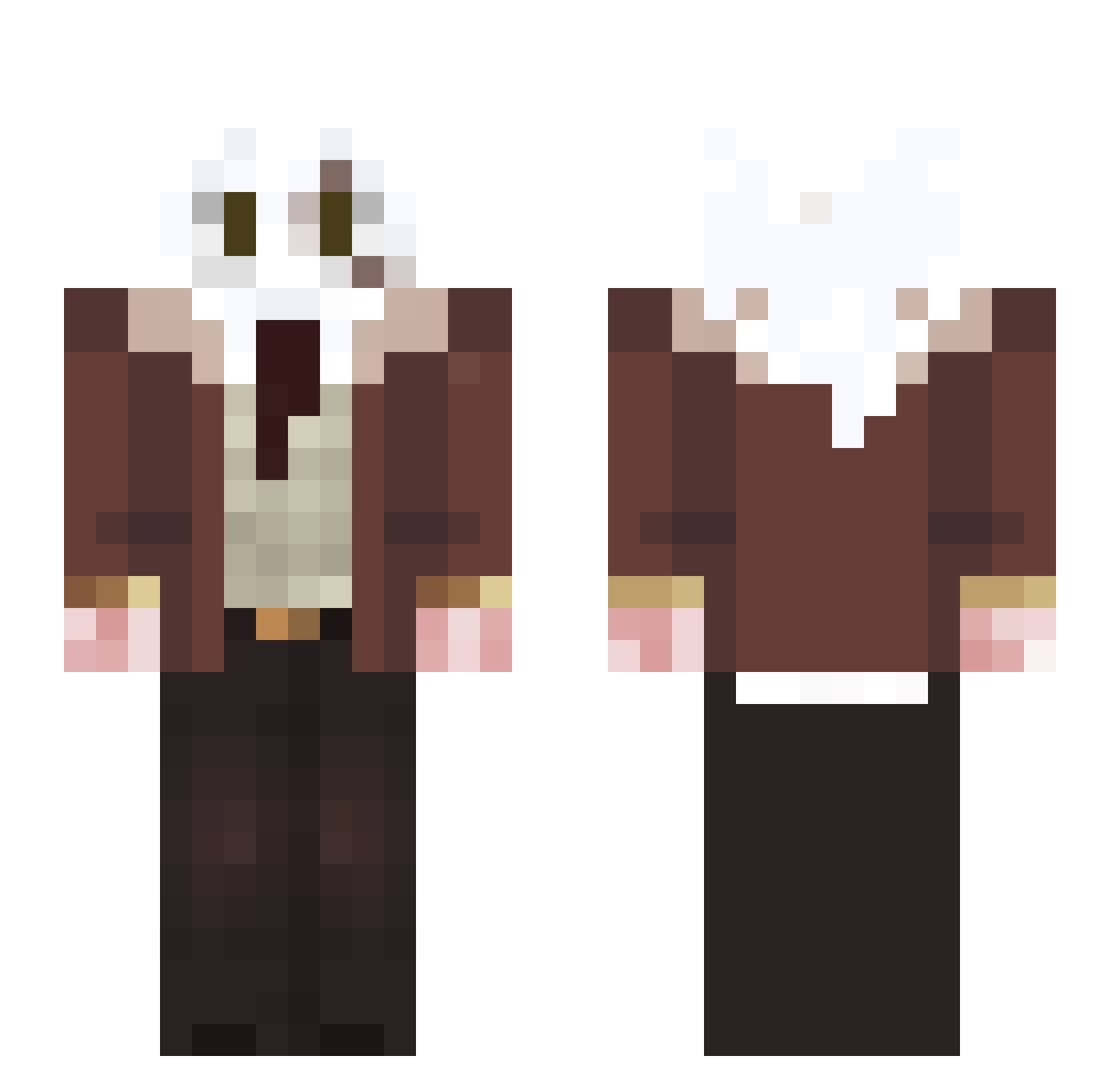 4kio Minecraft skin, front and back view