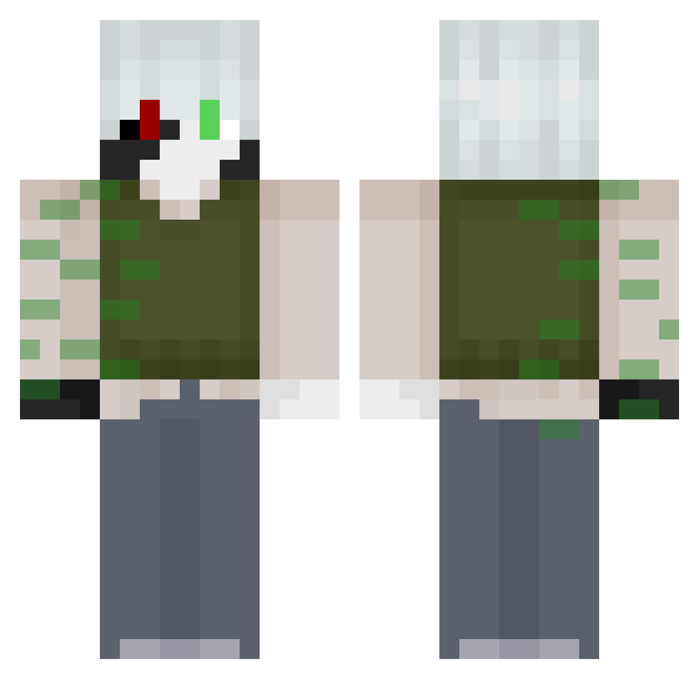 MinasTrekWars Minecraft skin, front and back view