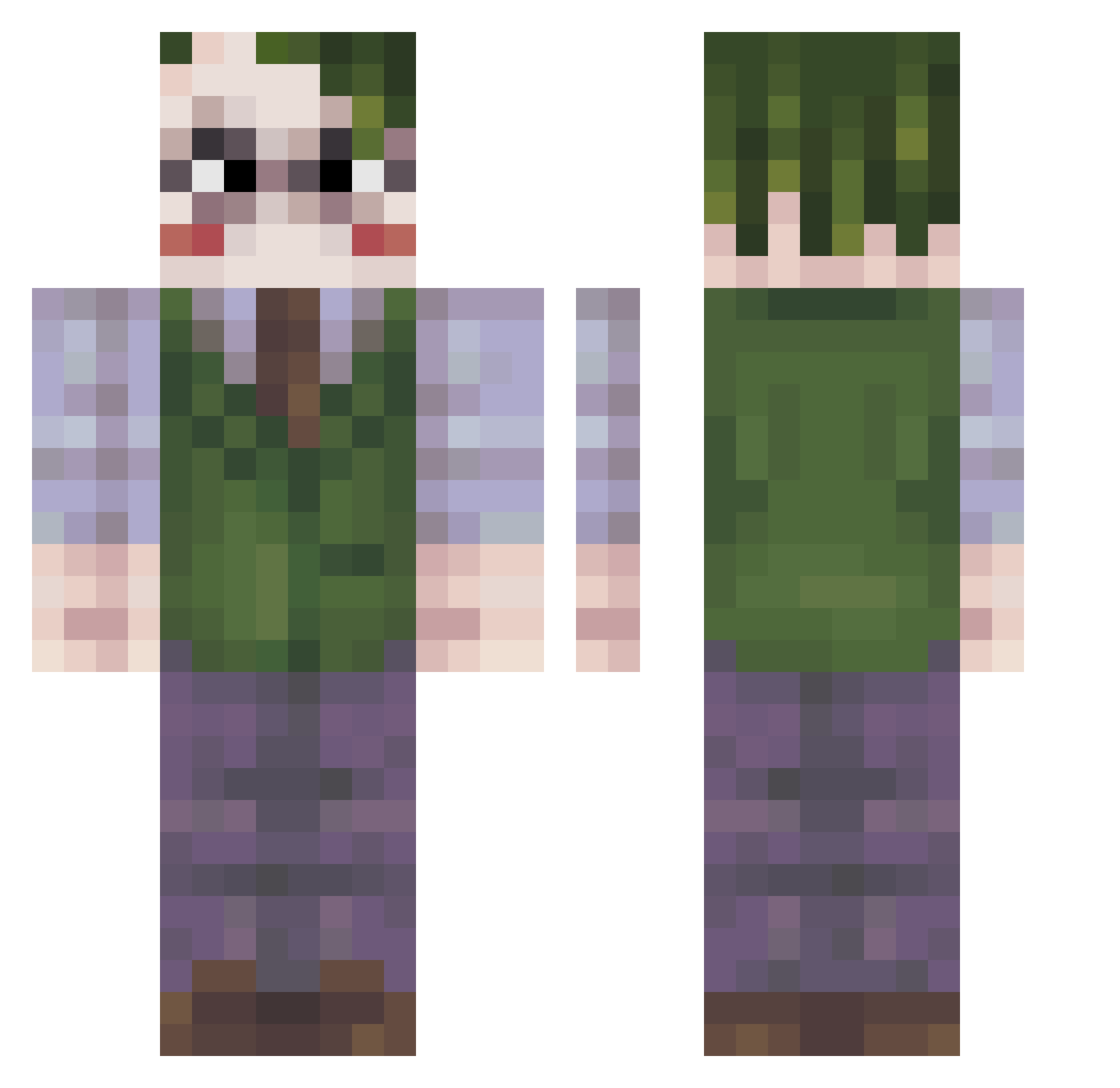 MistressAndrea Minecraft skin, front and back view