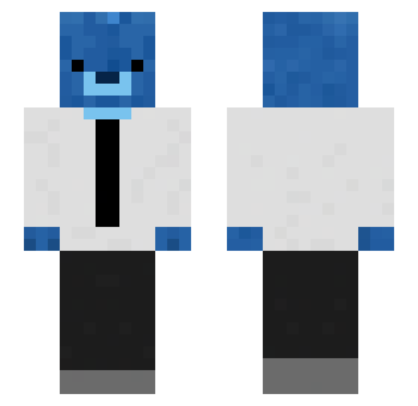 FleexVega Minecraft skin, front and back view