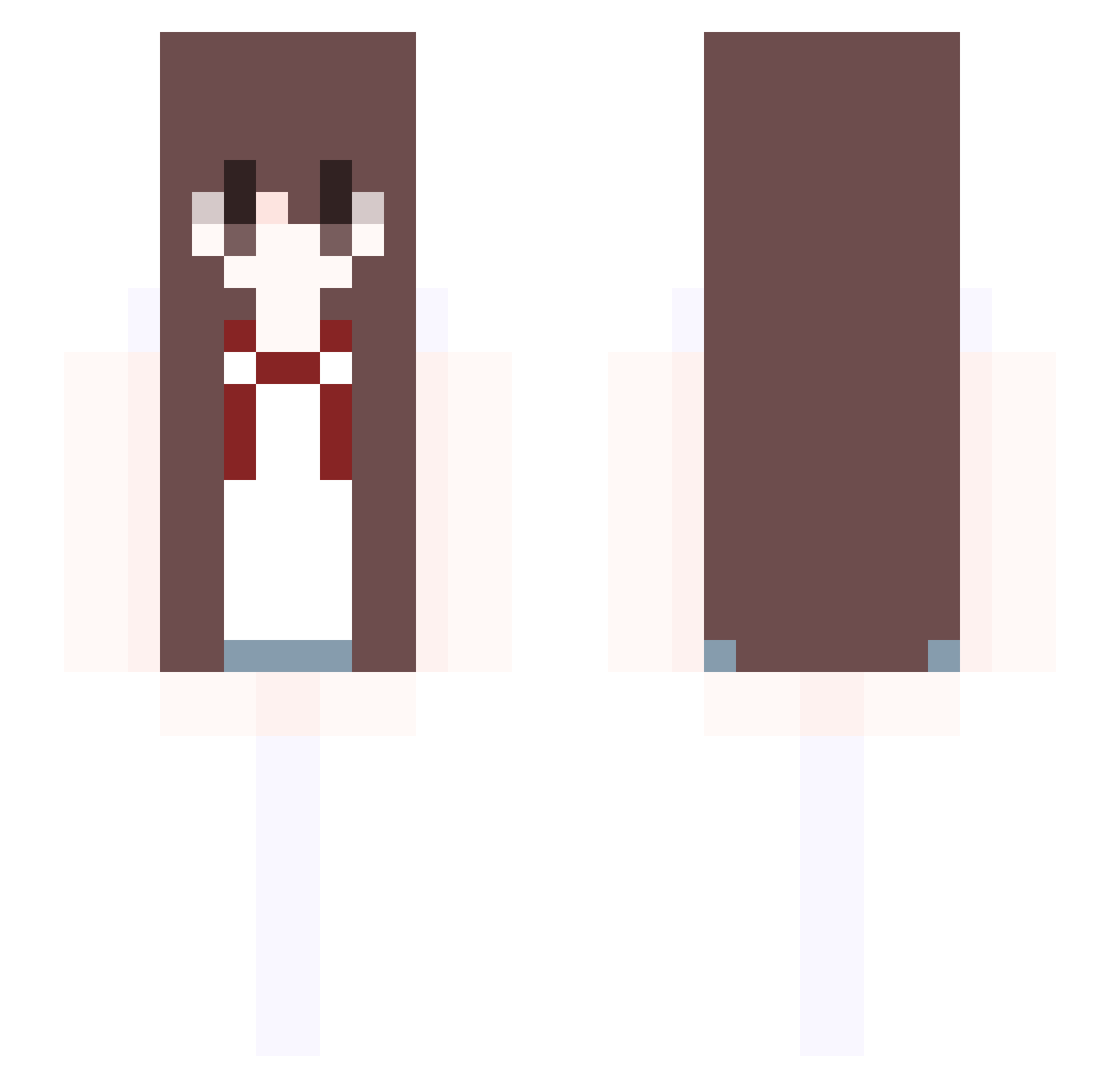 overfolding Minecraft skin, front and back view