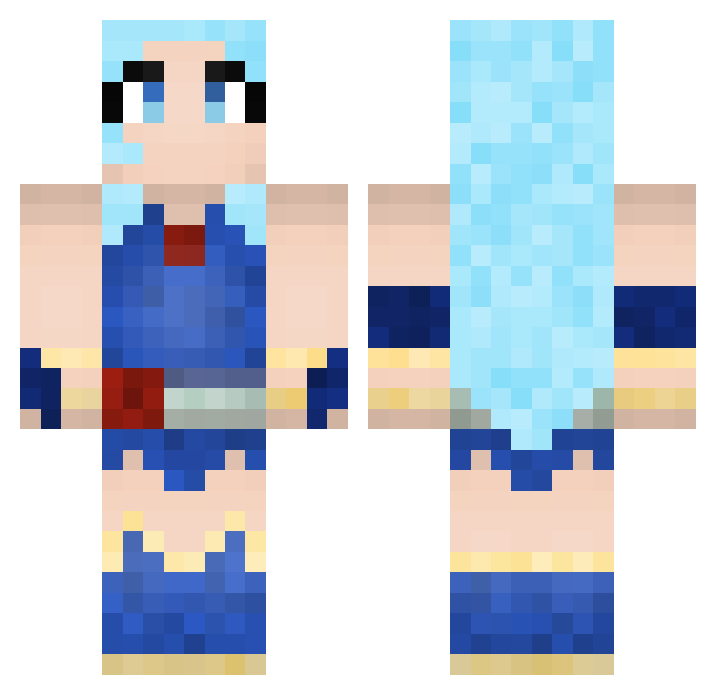 AriaSymphony Minecraft skin, front and back view