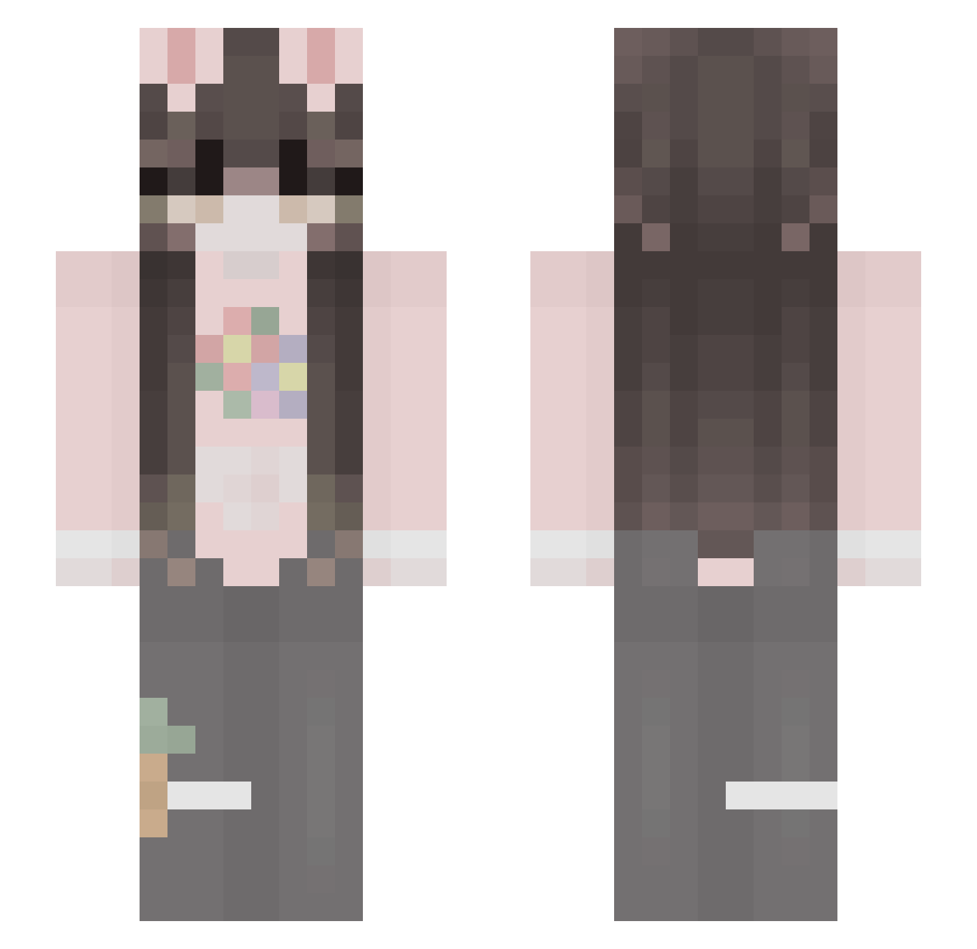 orcwcpvp Minecraft skin, front and back view