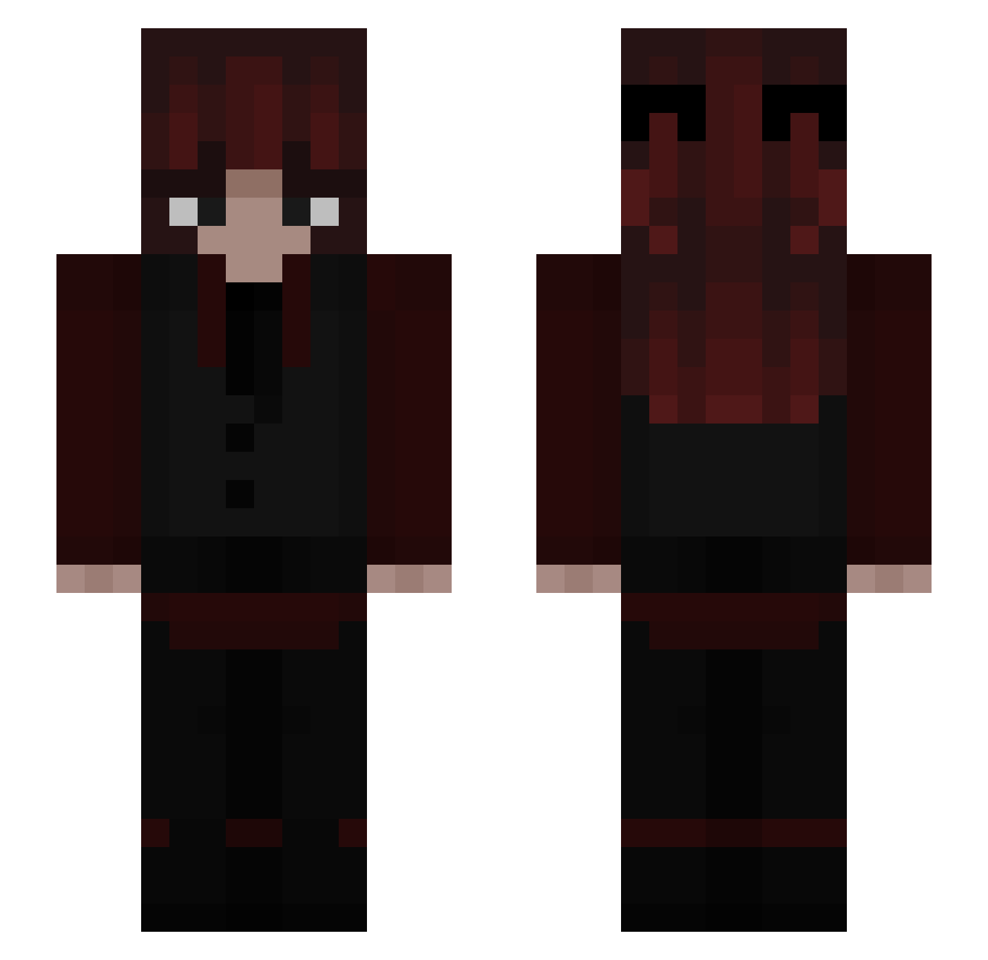 EggierPanic Minecraft skin, front and back view