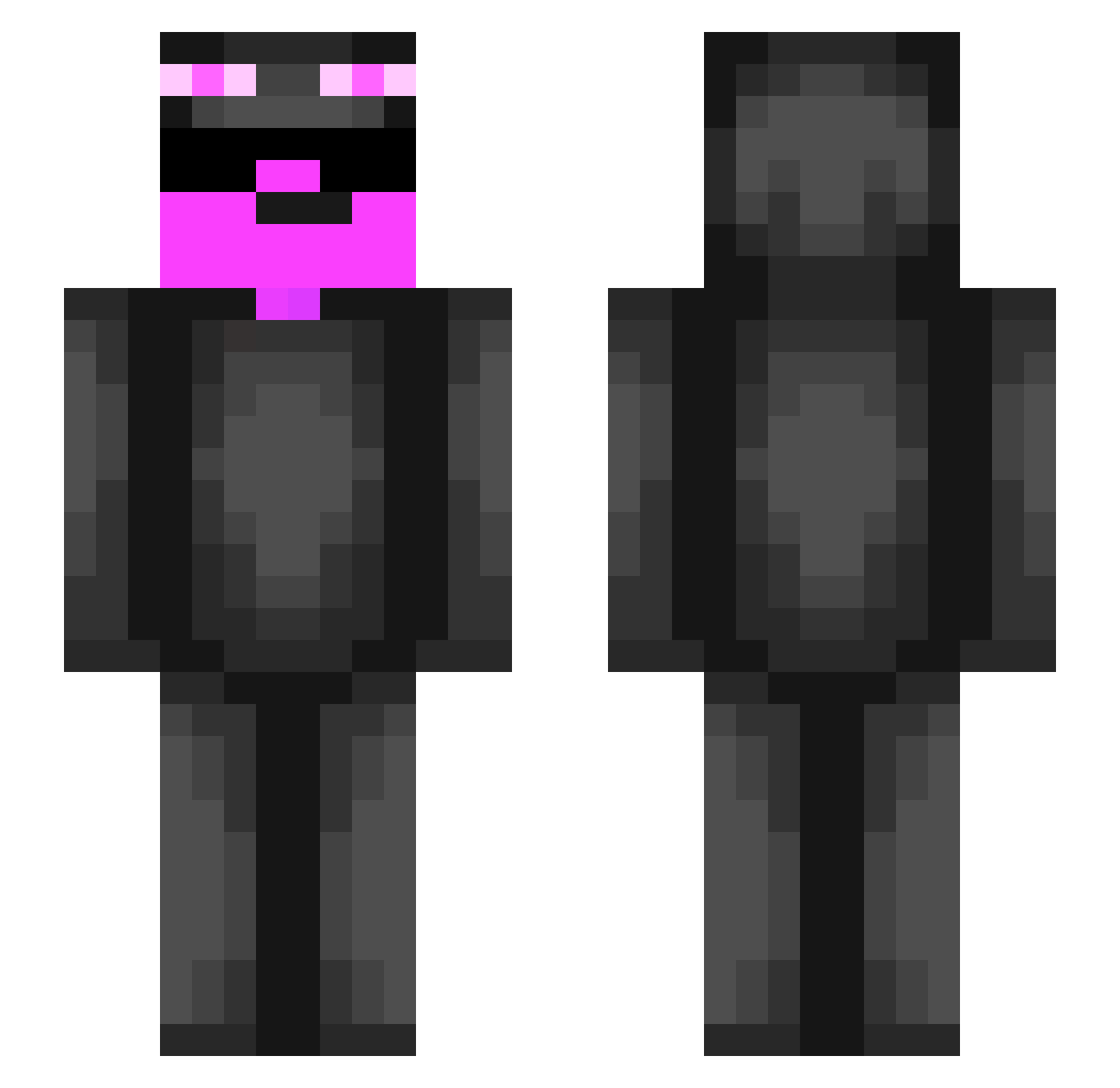 Y6LL Minecraft skin, front and back view