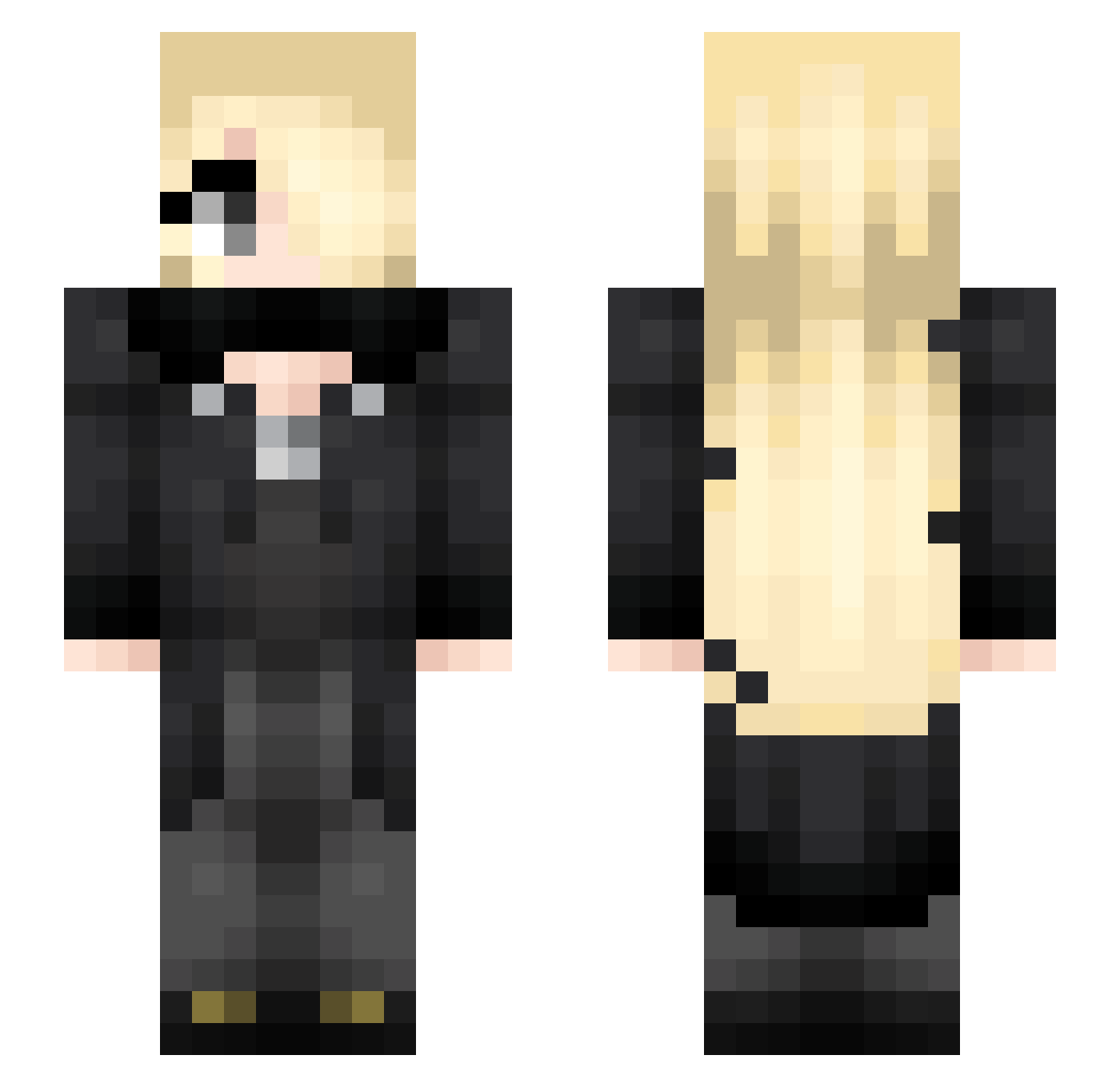 Yuzo999 Minecraft skin, front and back view