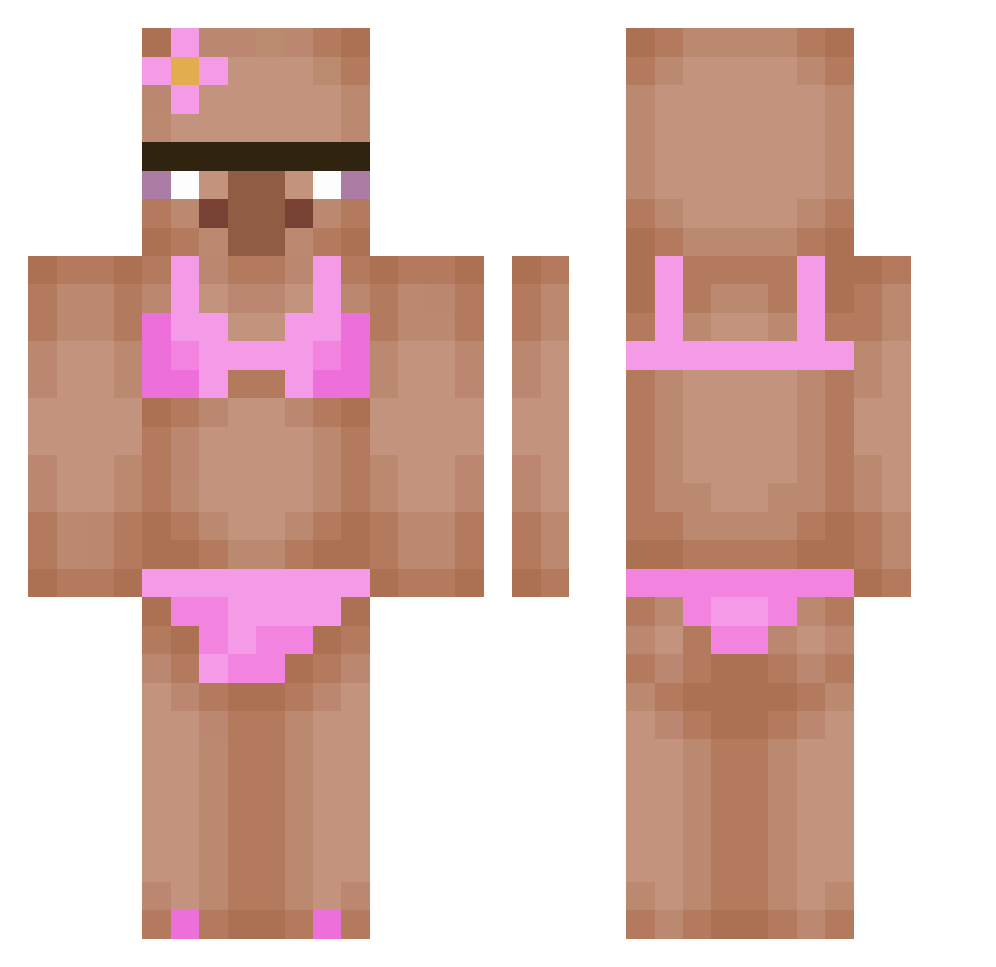 xZucc Minecraft skin, front and back view