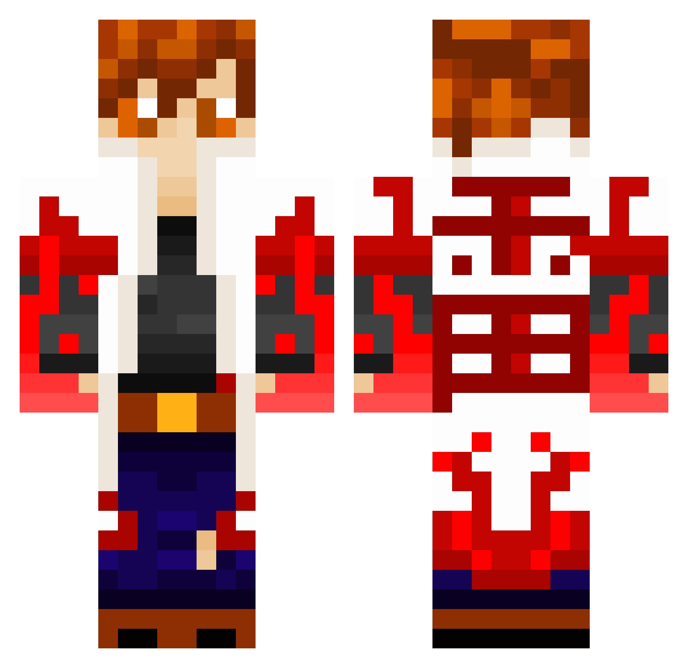 Reyarius Minecraft skin, front and back view