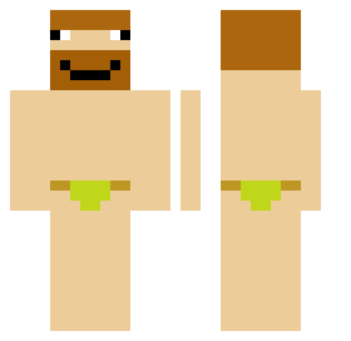 Yaba Minecraft skin, front and back view