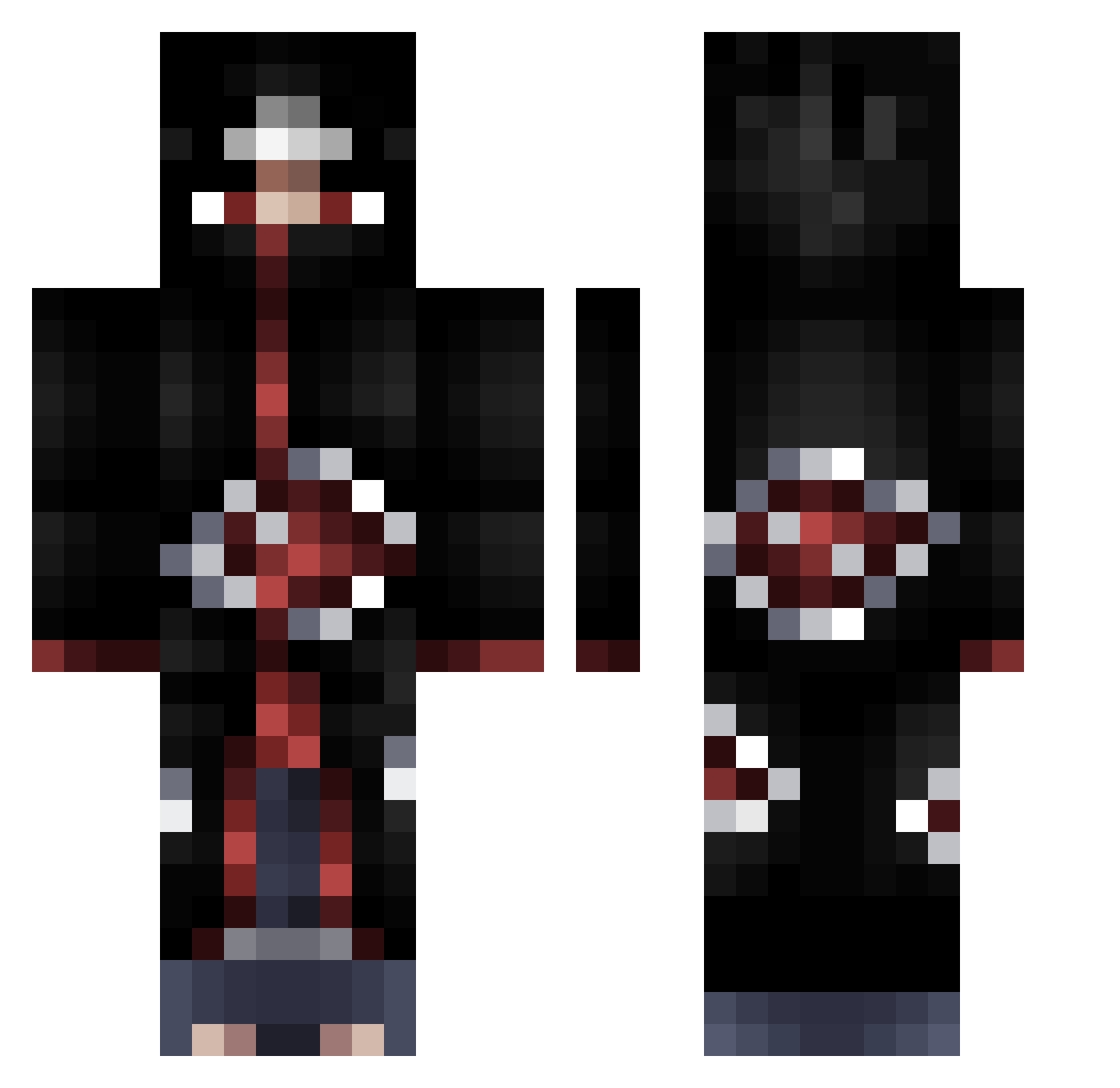 iOpTxC Minecraft skin, front and back view