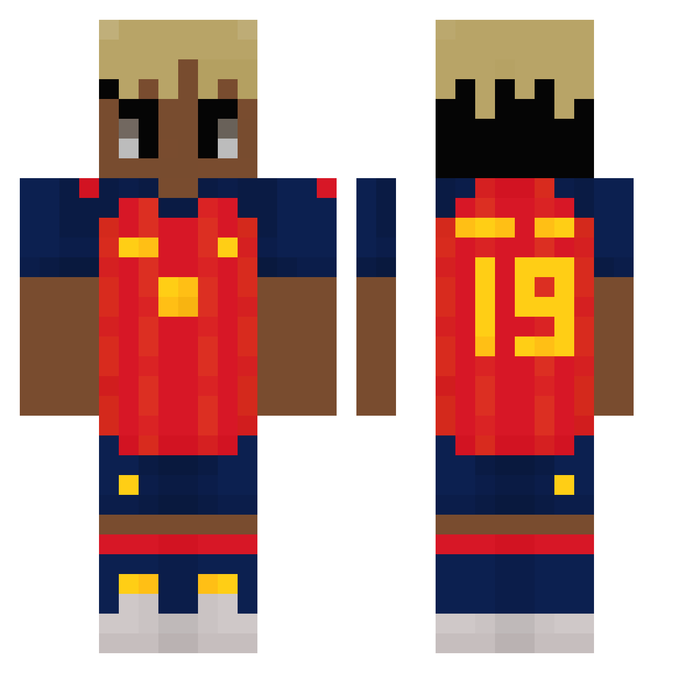 Skirtena Minecraft skin, front and back view