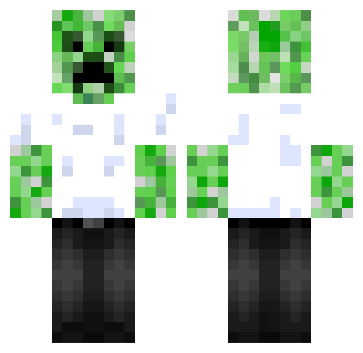 tweaa Minecraft skin, front and back view