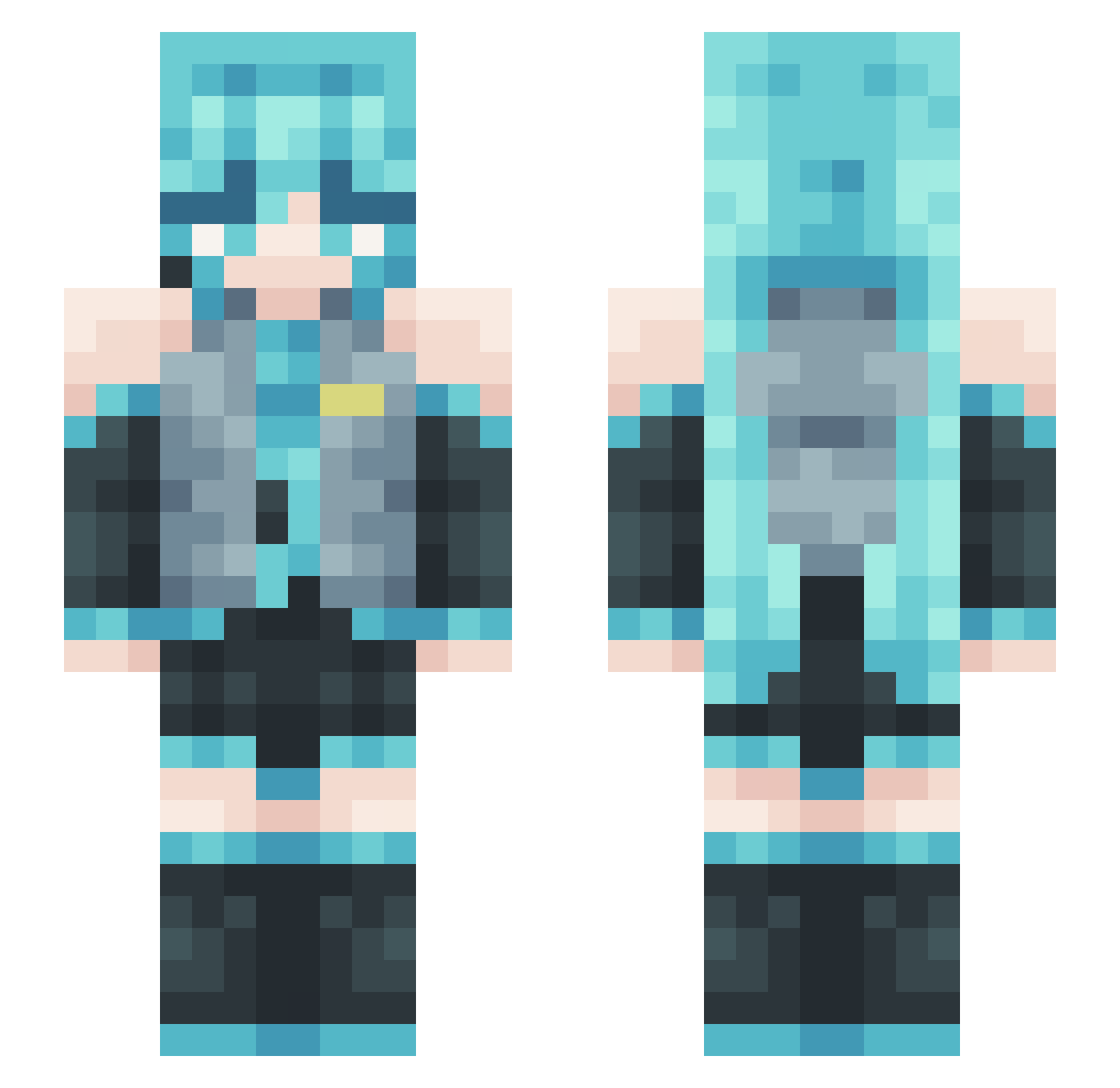 SmallL3M0N Minecraft skin, front and back view