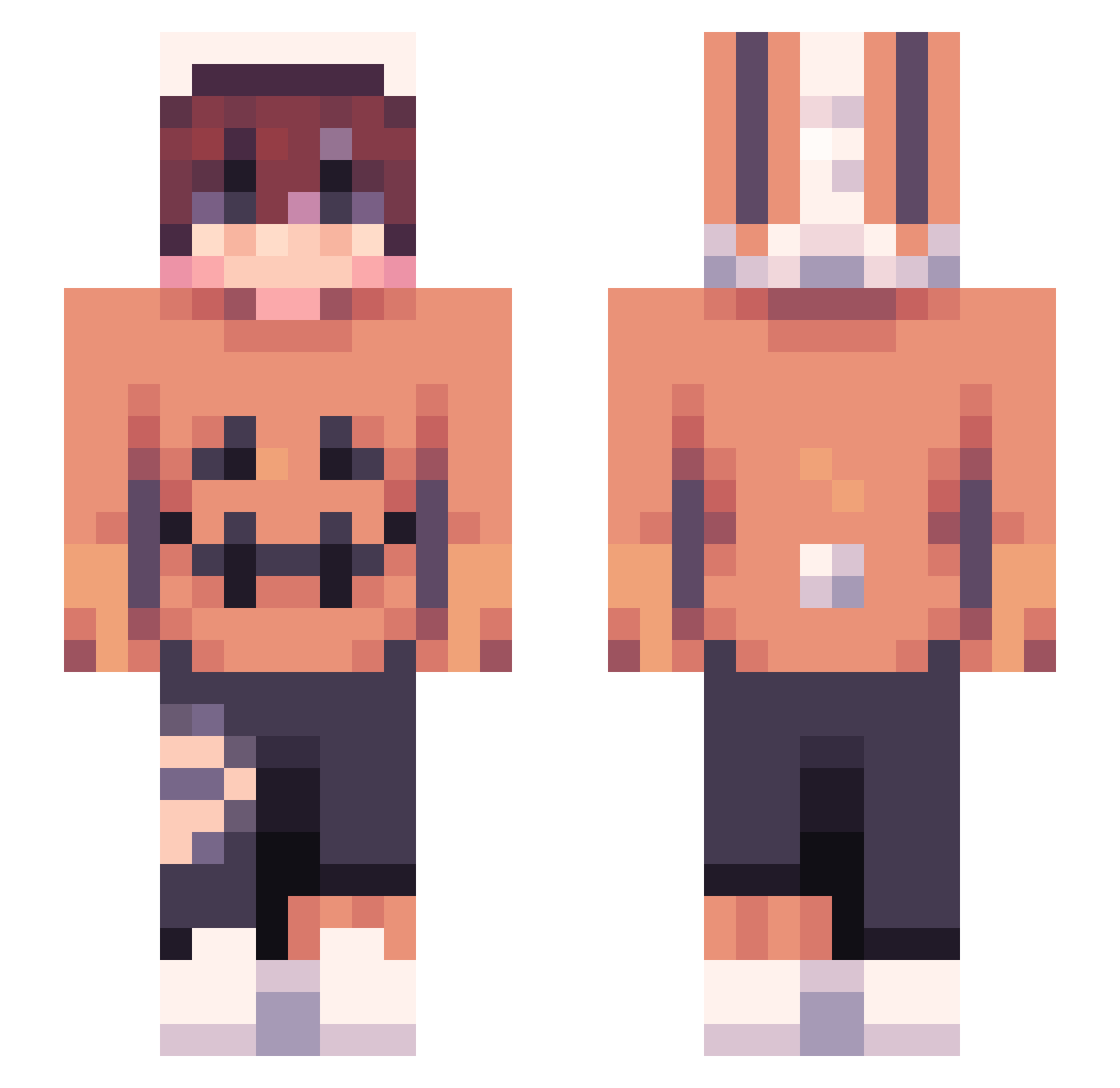 NoBody1337 Minecraft skin, front and back view