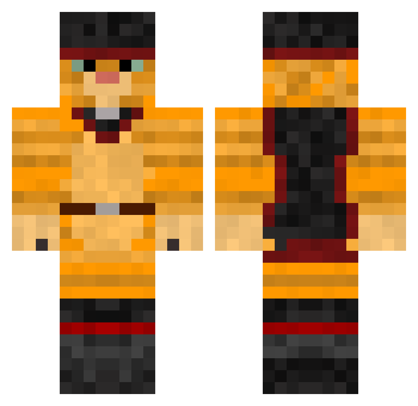 RubenDeMachtige Minecraft skin, front and back view