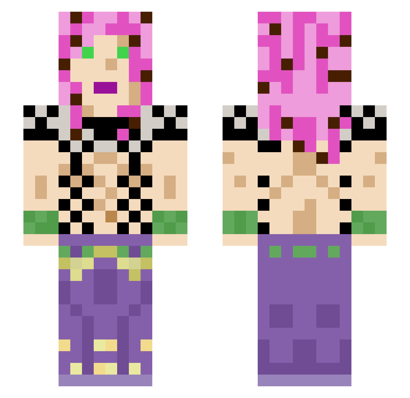 carcarlo Minecraft skin, front and back view