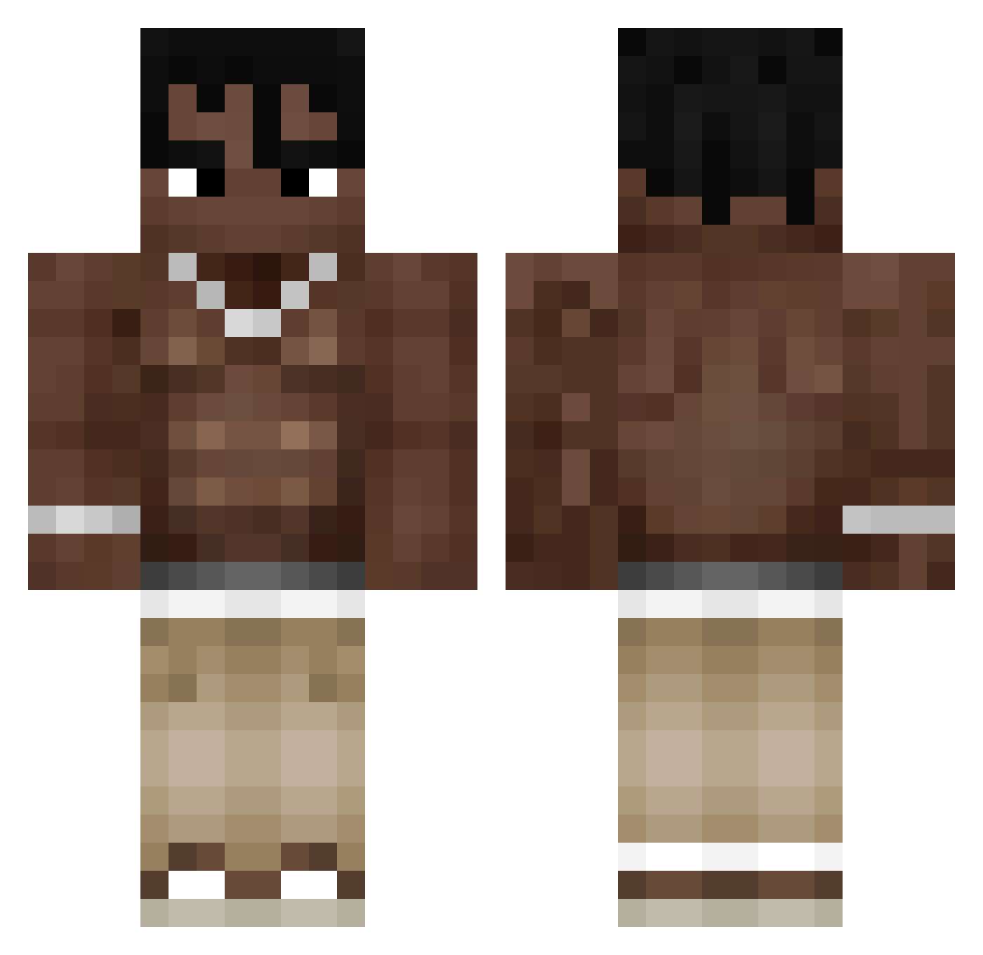zubzero1622 Minecraft skin, front and back view