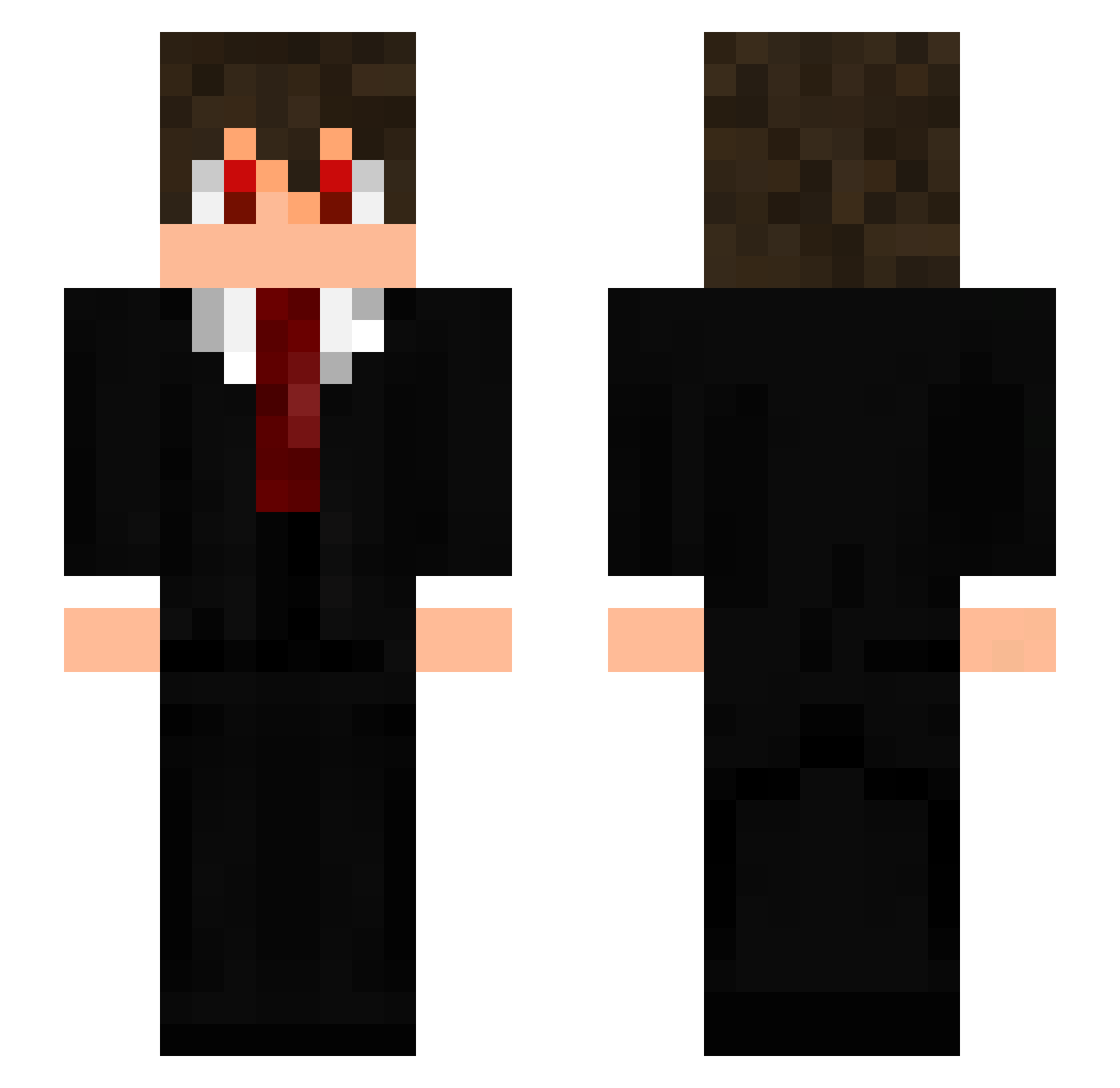TRASG Minecraft skin, front and back view