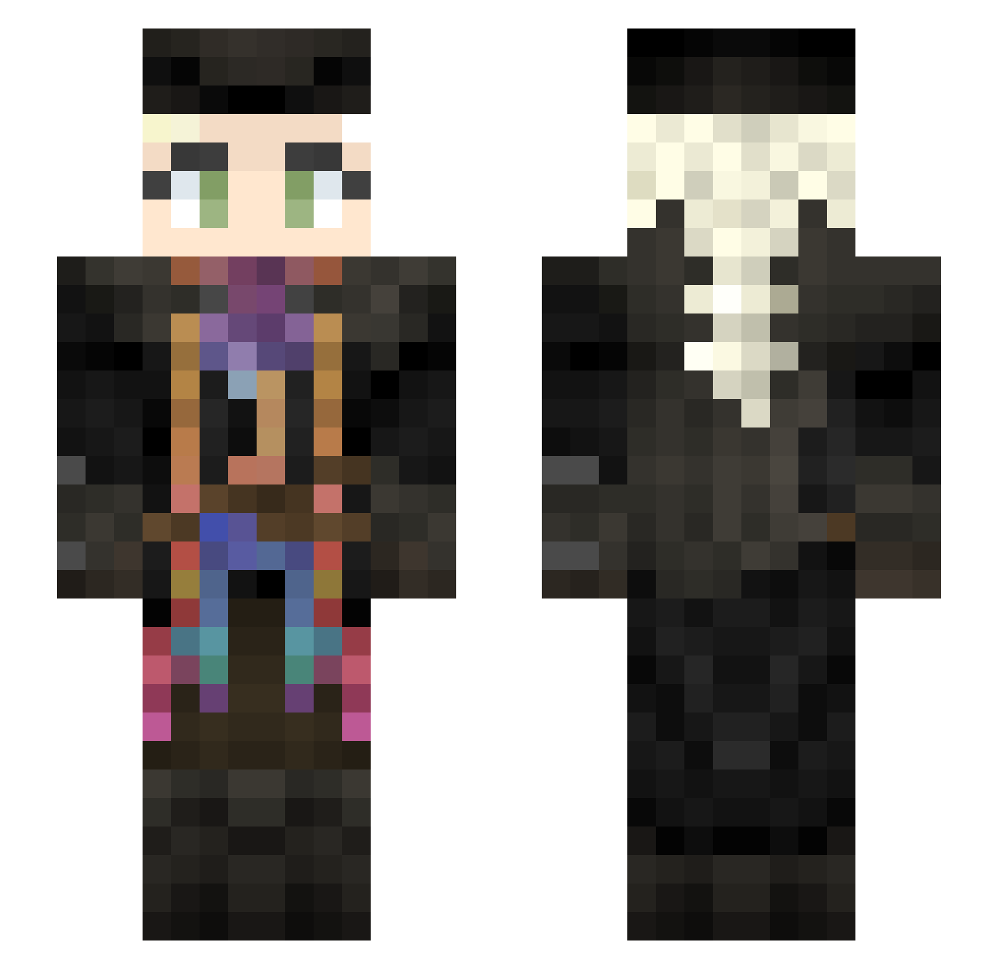 Doctor_Kawne Minecraft skin, front and back view