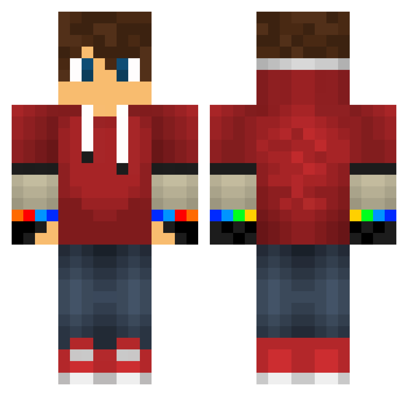 VenomTS Minecraft skin, front and back view