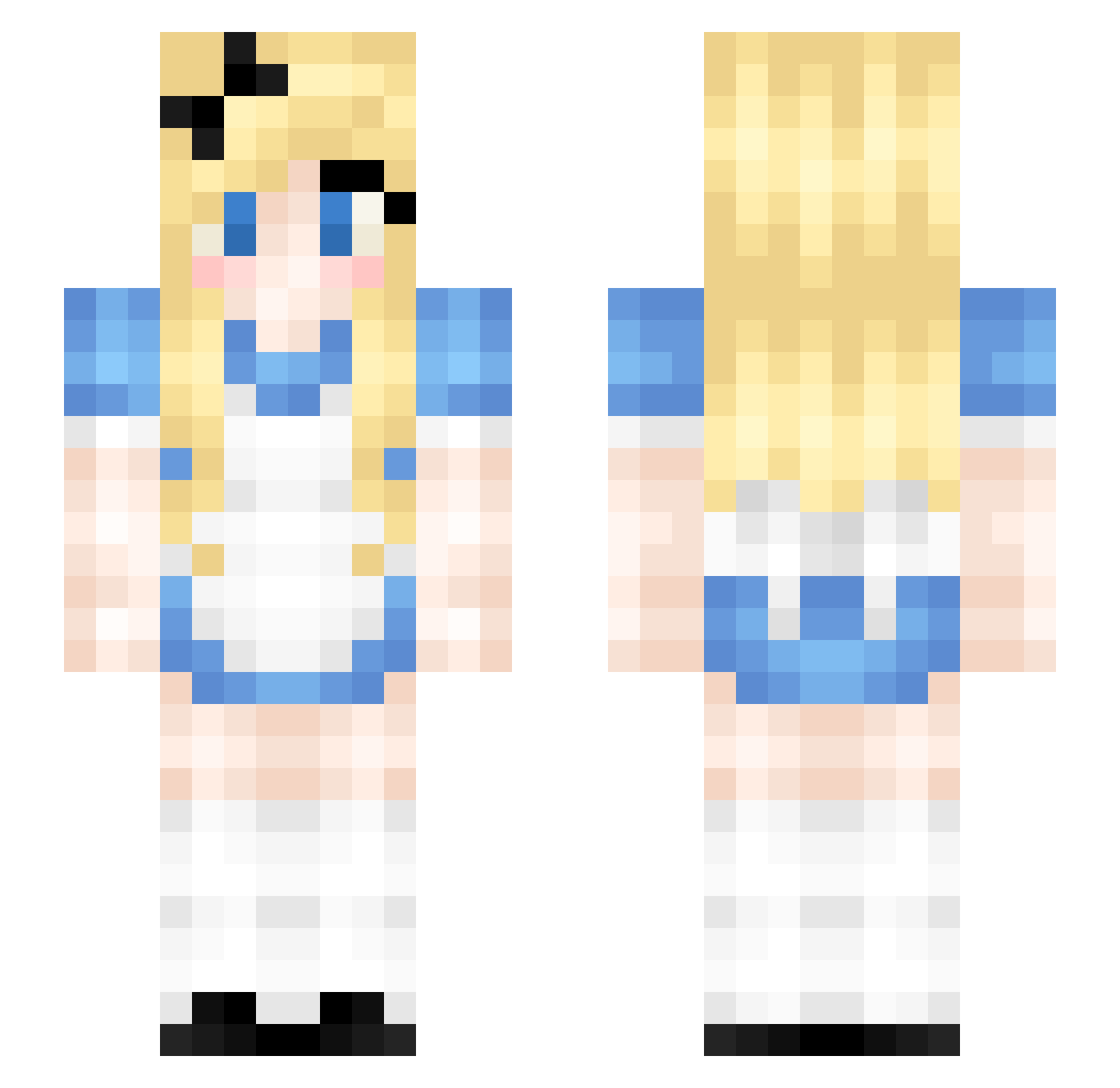 Raincoat_S2 Minecraft skin, front and back view