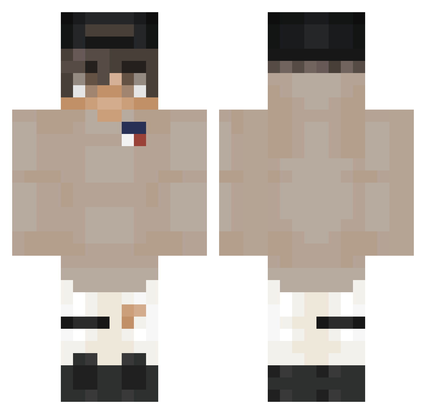 WizSlayer Minecraft skin, front and back view