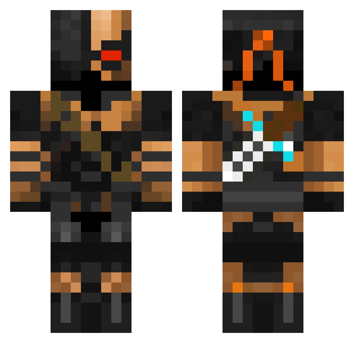 probit Minecraft skin, front and back view