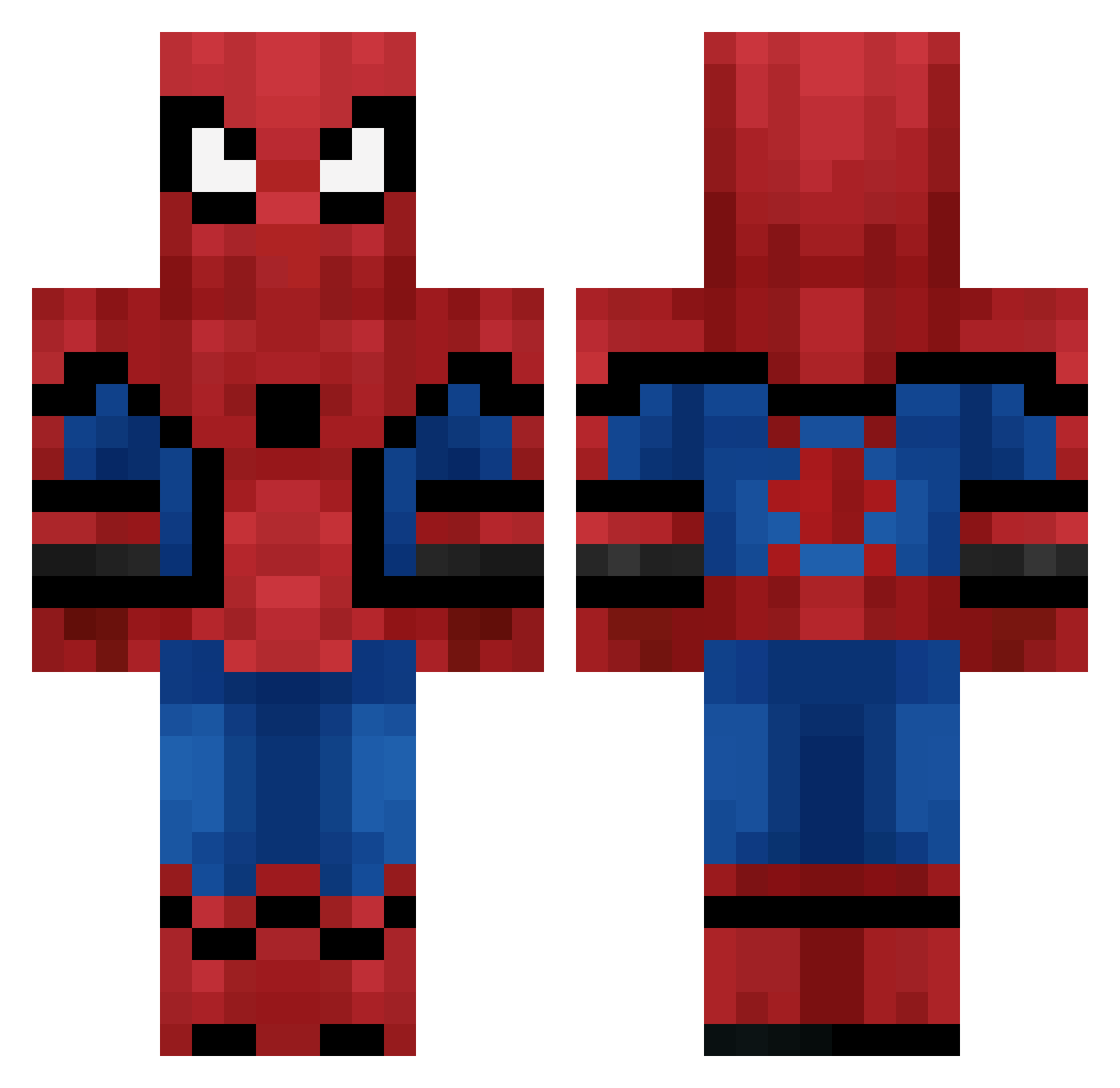 whezi Minecraft skin, front and back view