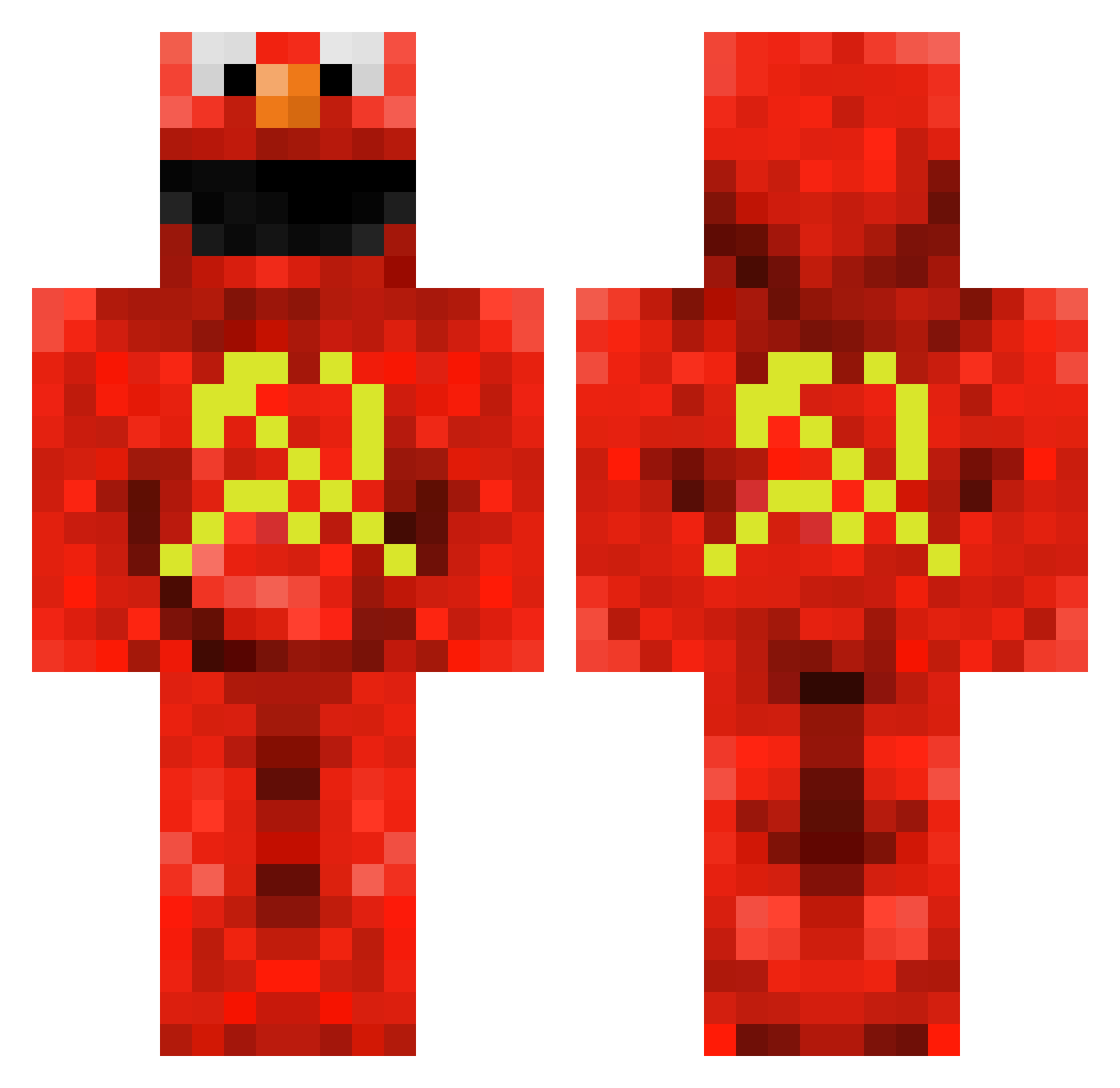 ReiVoid Minecraft skin, front and back view