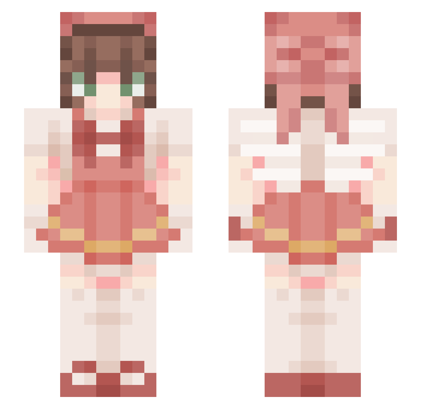 R0NAH Minecraft skin, front and back view