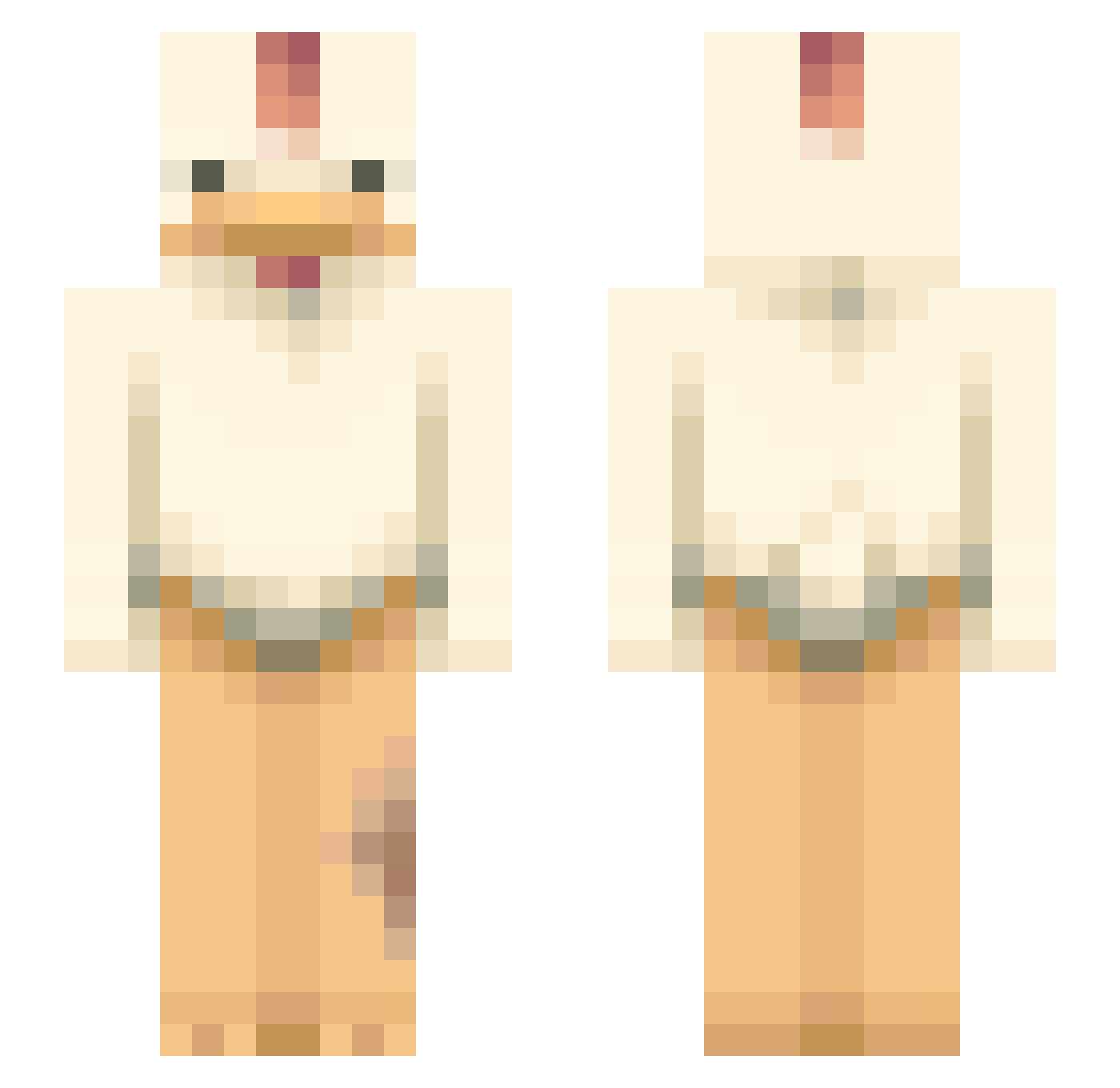 Kaxiku Minecraft skin, front and back view