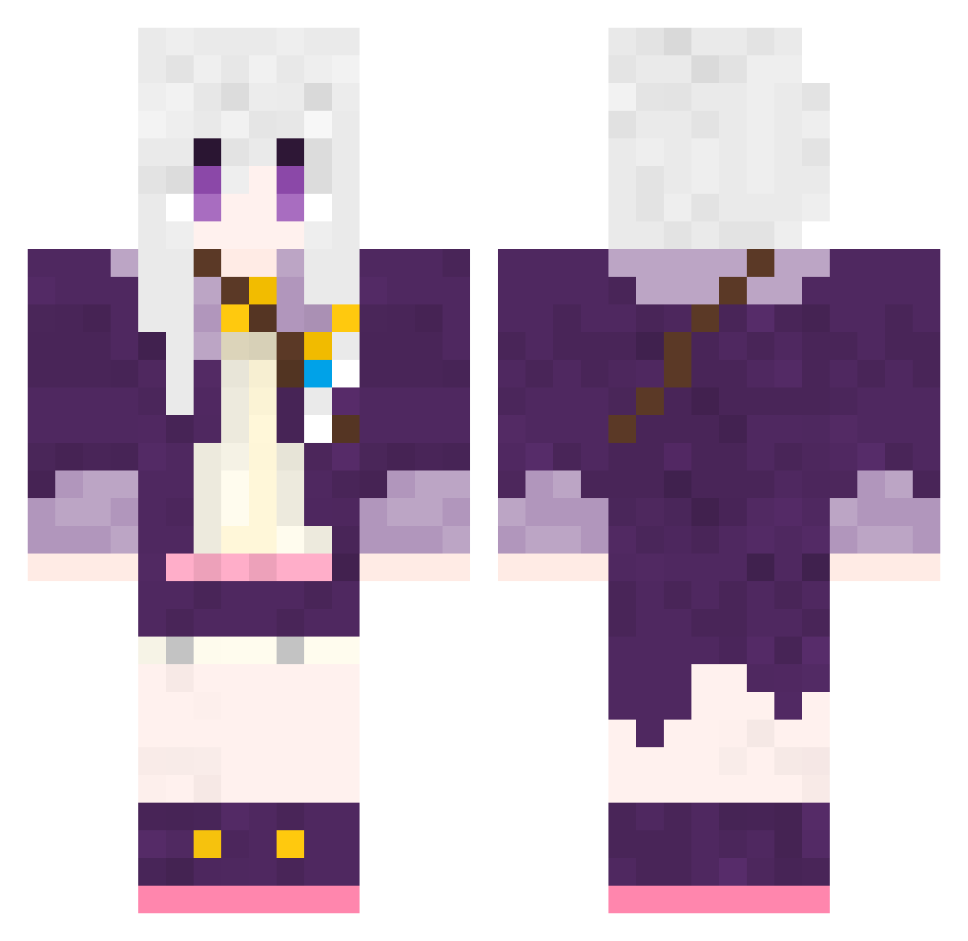 qdydw Minecraft skin, front and back view