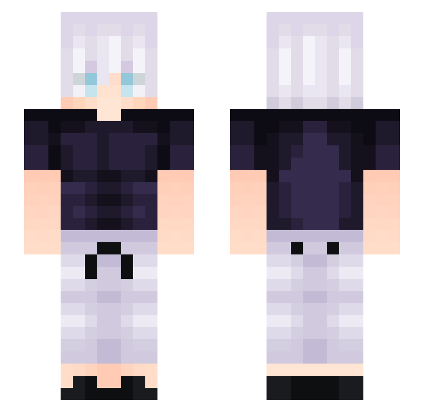 ItzTwT Minecraft skin, front and back view