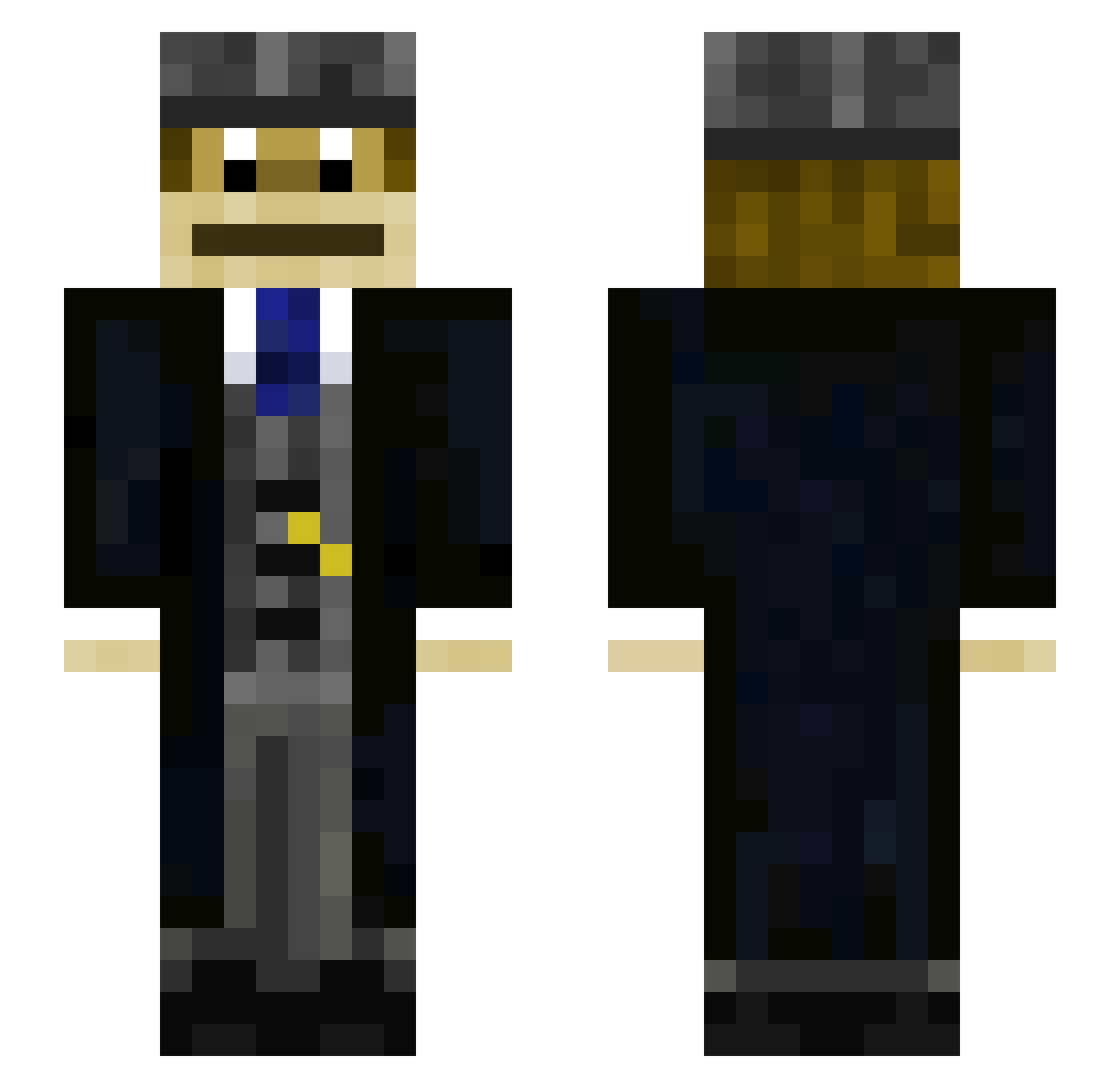 Wykker Minecraft skin, front and back view
