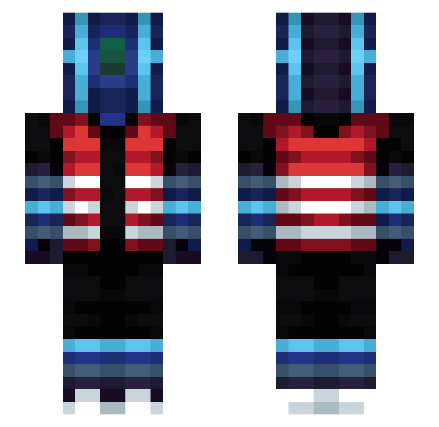 MainstageSCV Minecraft skin, front and back view