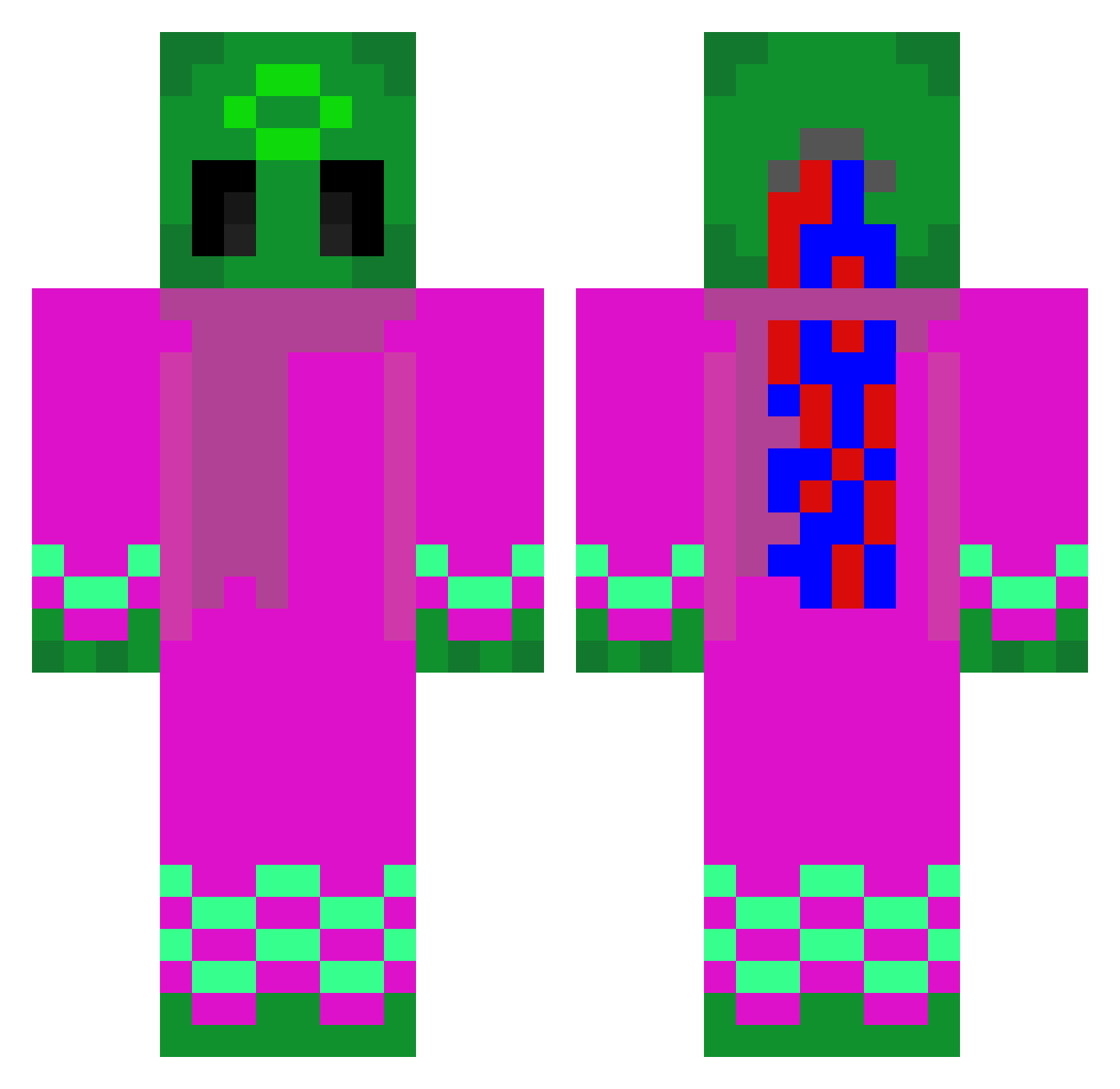 Wingfeather09 Minecraft skin, front and back view