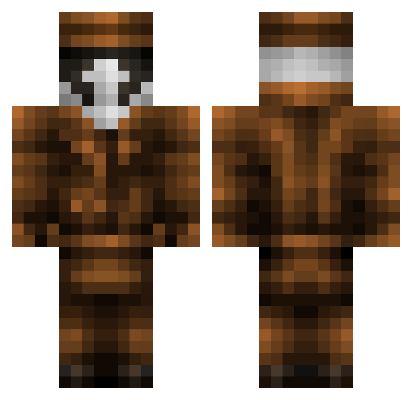 TheTrevler Minecraft skin, front and back view