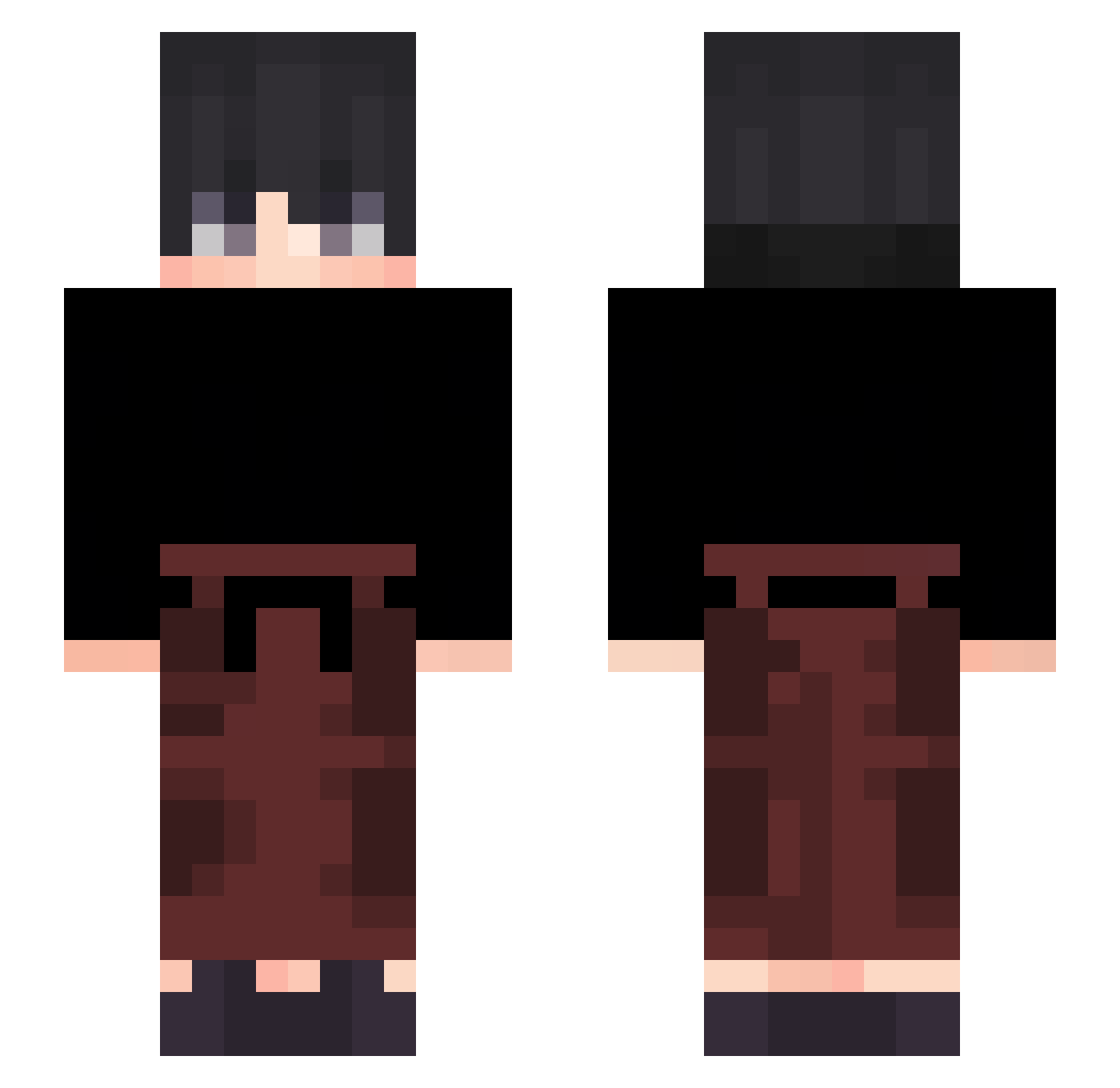 TOPBRIDGEMENACE Minecraft skin, front and back view