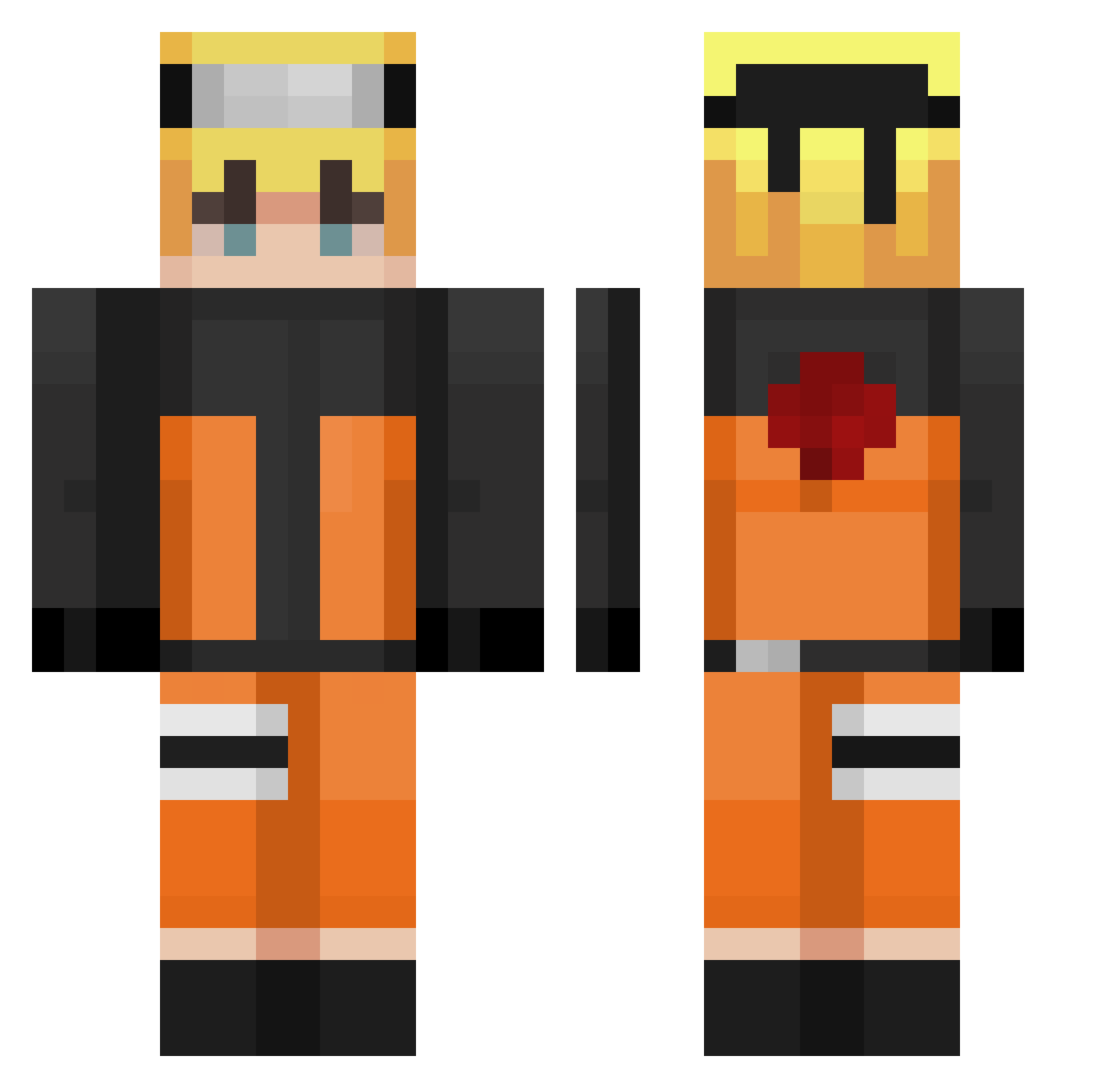 ElghisJoestar Minecraft skin, front and back view