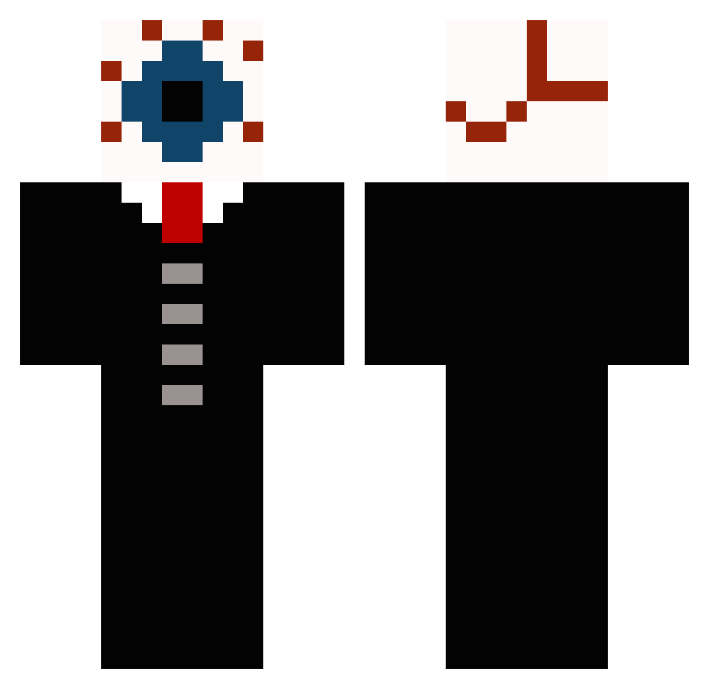 Asteroidus Minecraft skin, front and back view