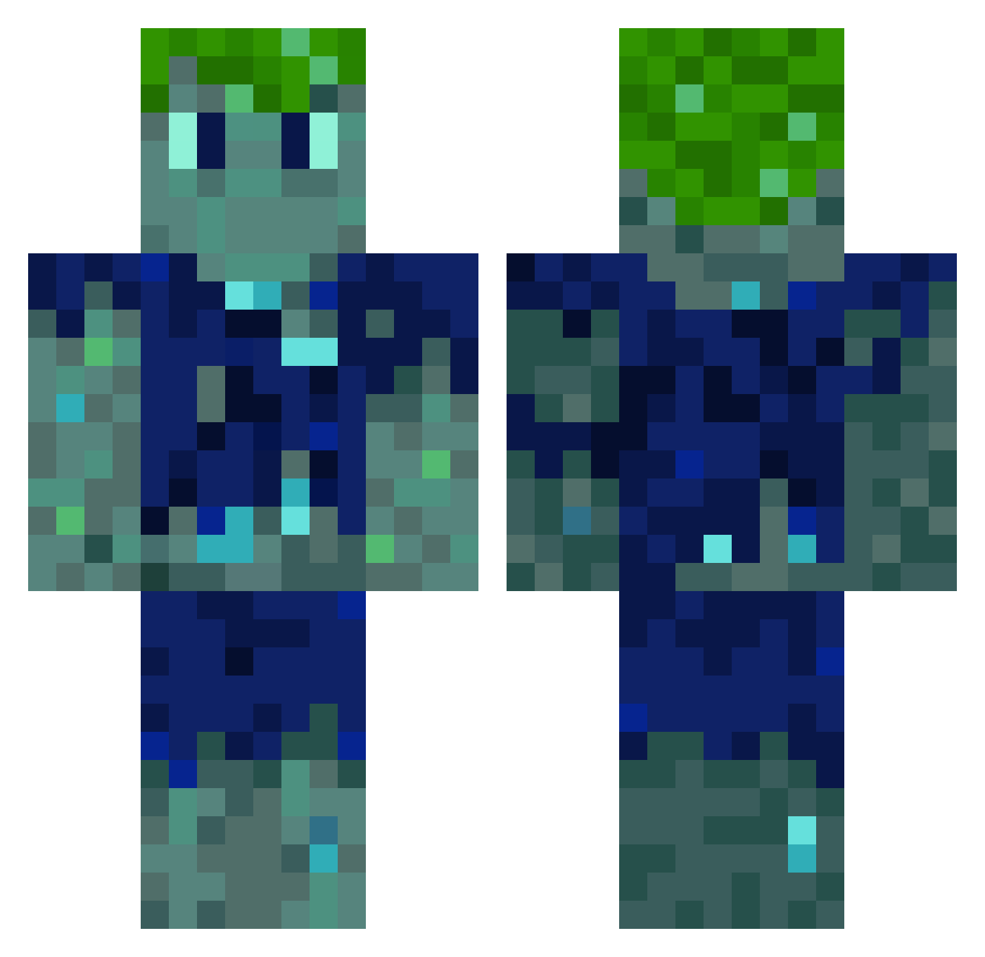 Toxotidae Minecraft skin, front and back view