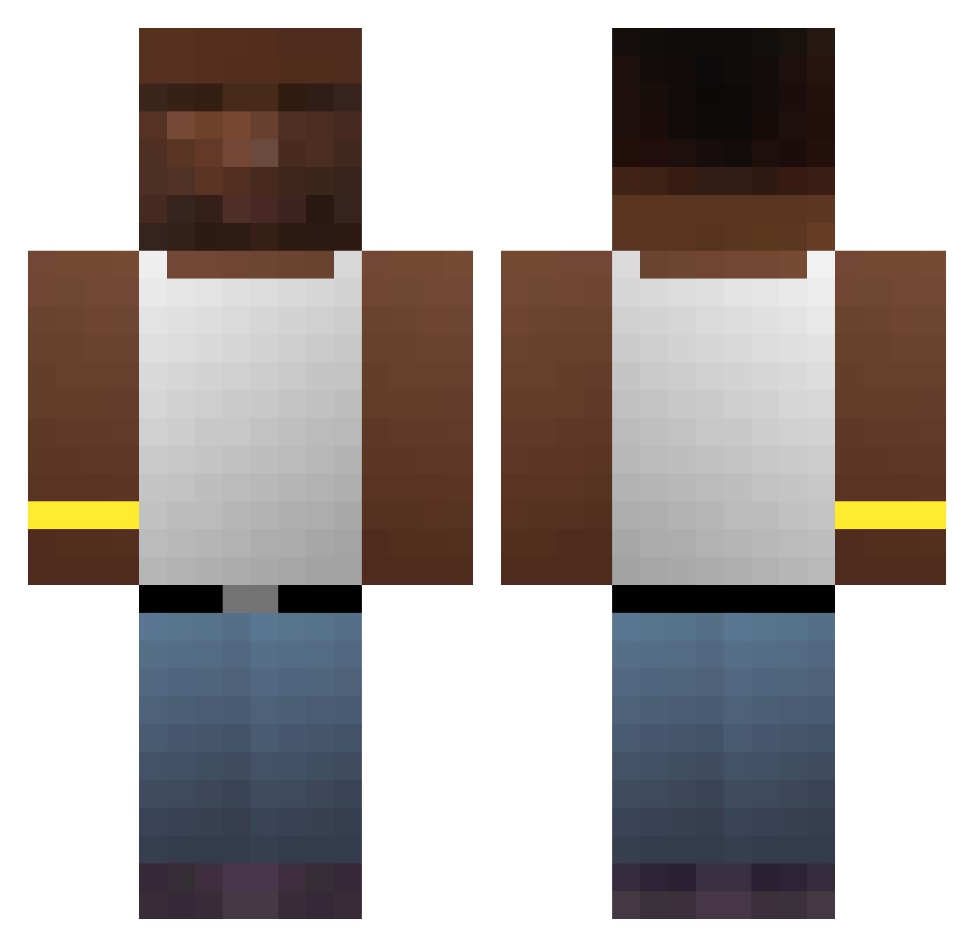 Zleew Minecraft skin, front and back view