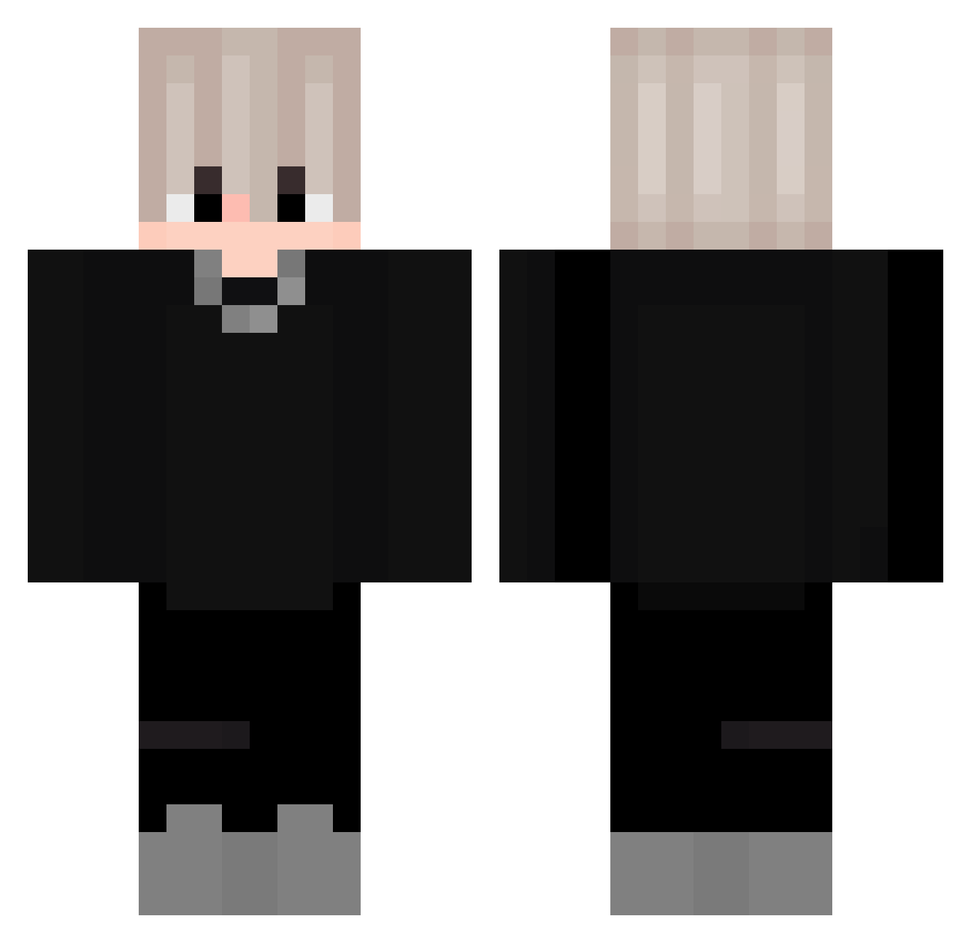 Zyypr Minecraft skin, front and back view